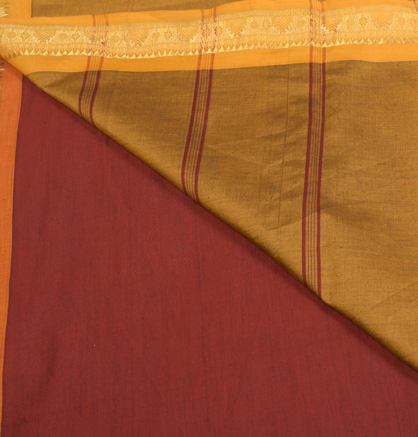 Sushila Vintage Chettinad Maroon Saree Zari Woven Pure Cotton Sari Craft Fabric