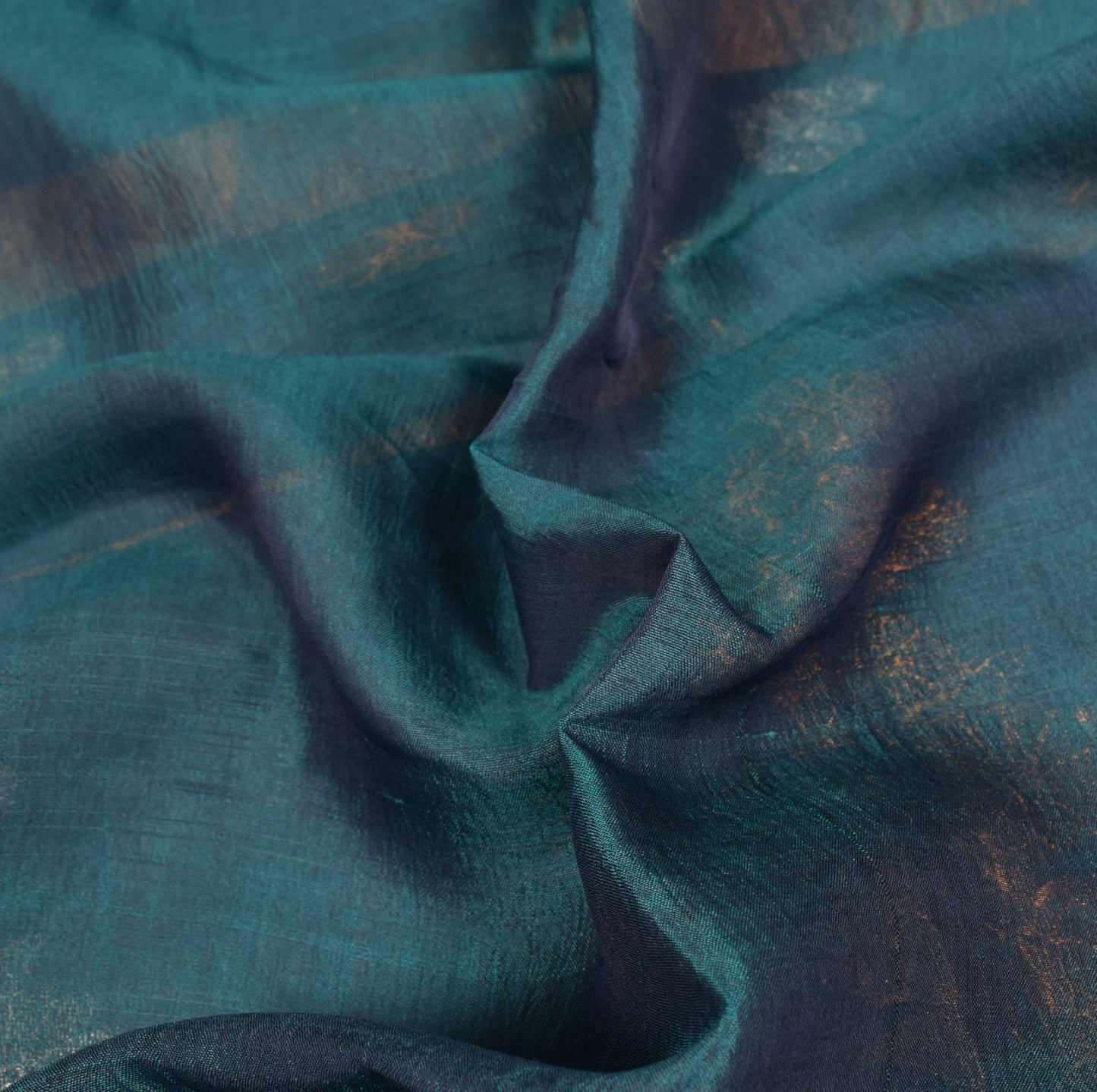 Sushila Vintage Blue Green Sari Sona Roopa Handloom Banarasi Pure Silk 6YD Saree