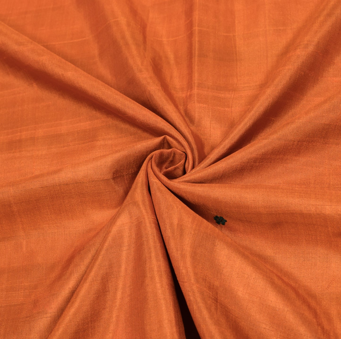Sushila Vintage Orange Handloom Saree Pure Silk Floral Woven 6 Yard Sari Fabric