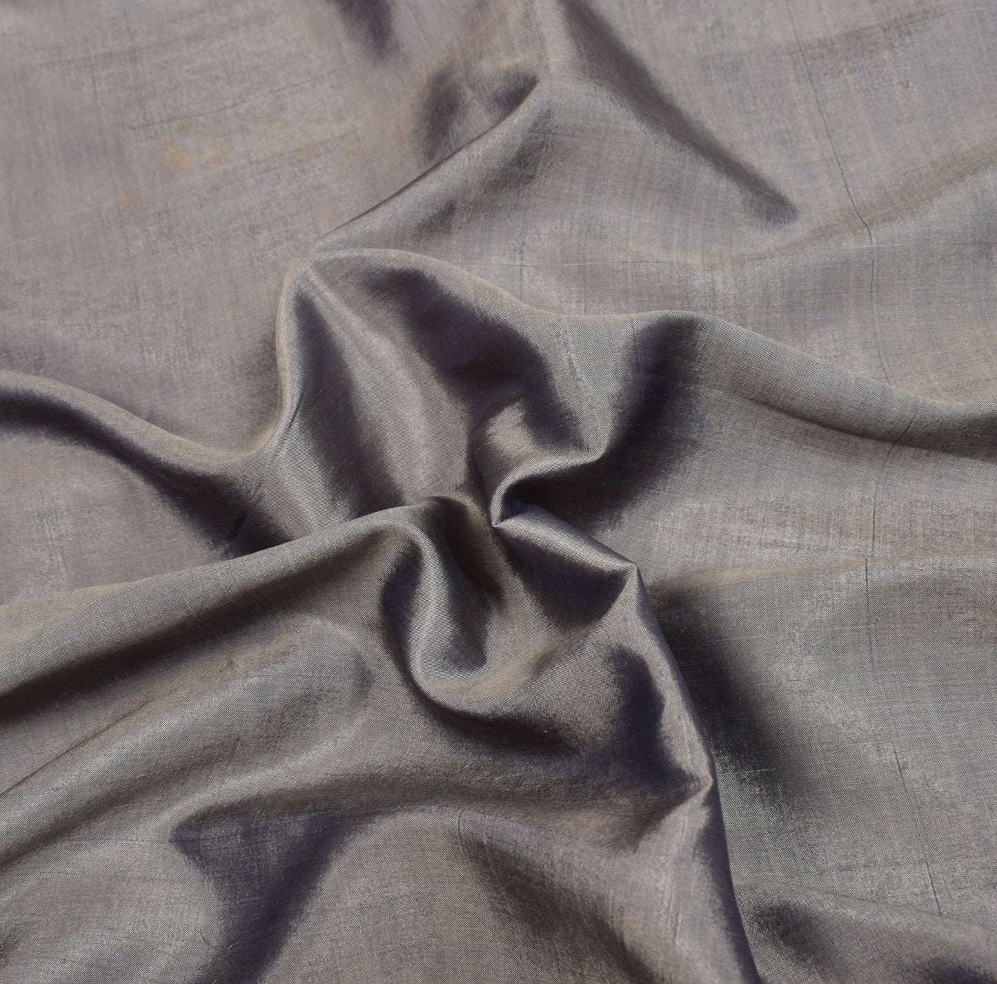 Sushila Vintage Banarasi handloom Saree Pure Silk Floral Woven Gray Sari Fabric