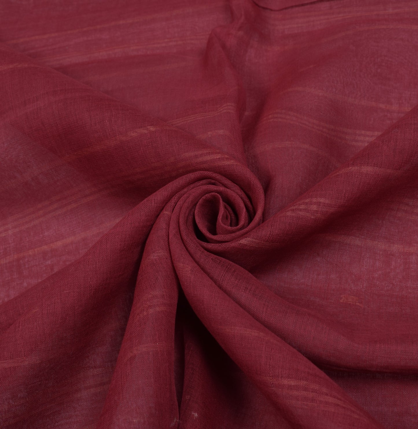 Sushila Vintage Maroon Bengal Tant Saree Zari Border Pure Cotton 5YD Sari Fabric