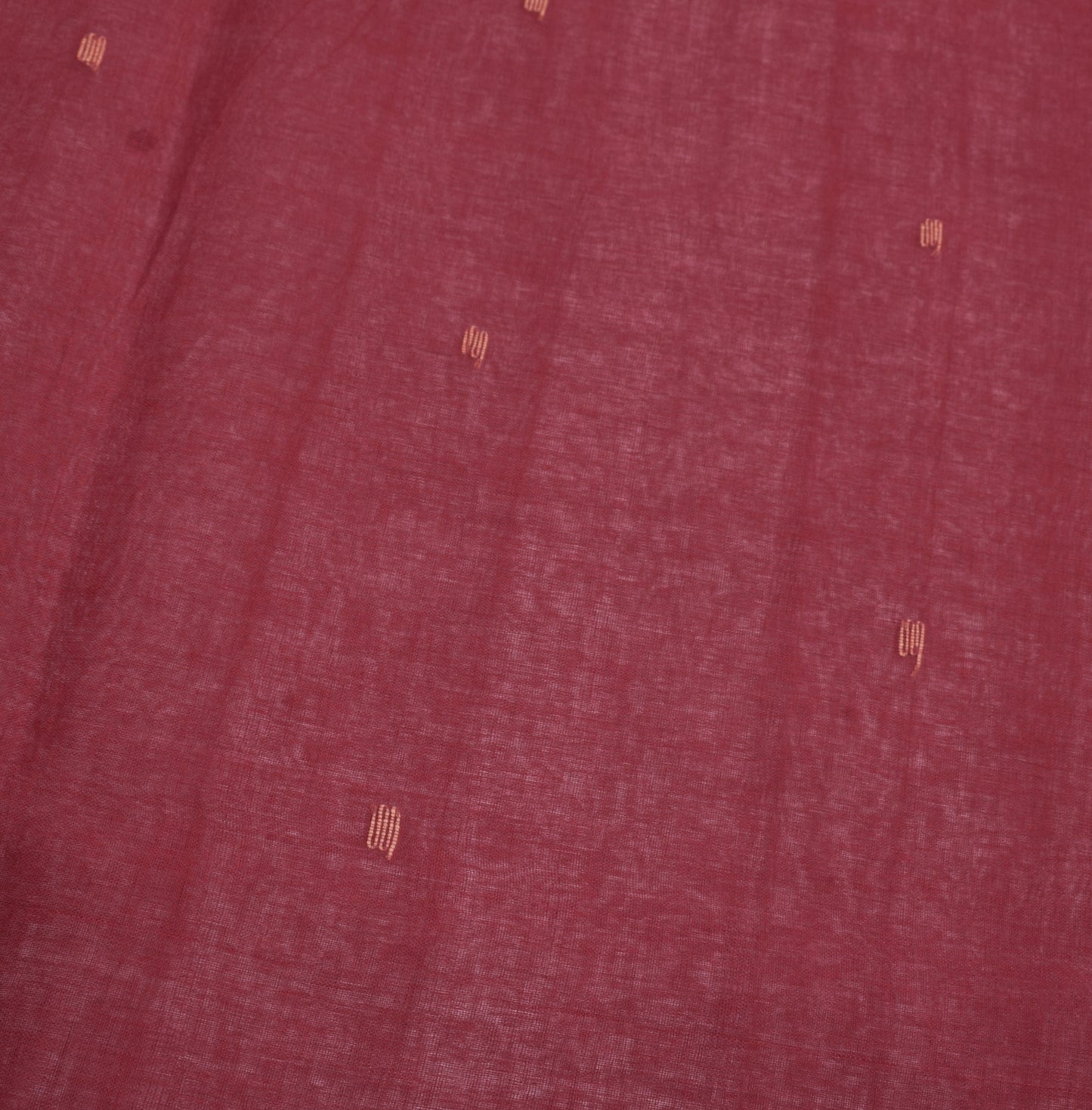 Sushila Vintage Maroon Bengal Tant Saree Zari Border Pure Cotton 5YD Sari Fabric