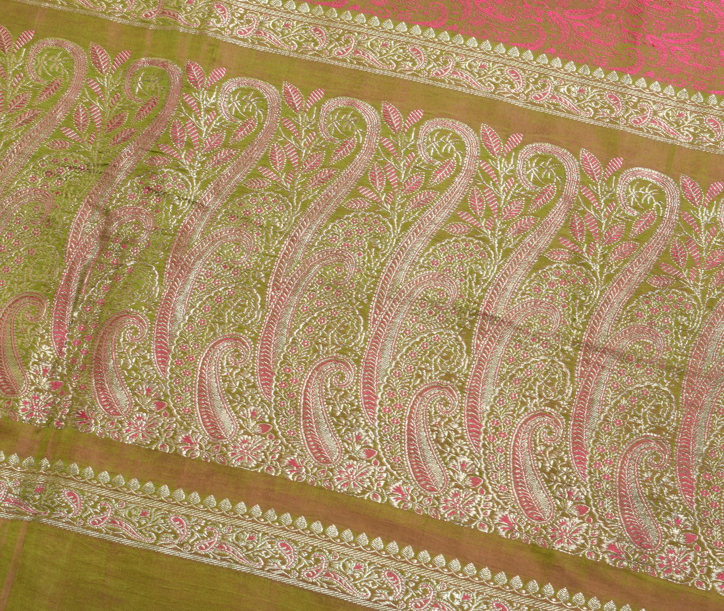 Sushila Vintage Heavy Saree Pure Satin Silk Banarasi Brocade Woven Sari Fabric