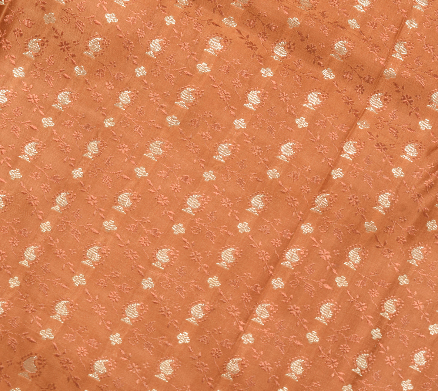 Sushila Vintage Heavy Brown Saree Pure Satin Silk Banarasi Brocade Woven Fabric