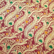 Sushila Vintage Heavy Banarasi Brocade Saree Art Satin Silk Green Sari Fabric