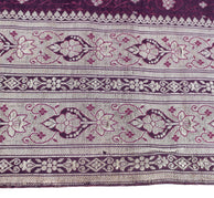 Sushila Vintage Heavy Banarasi Saree Pure Satin Silk Purple Woven Sari Fabric