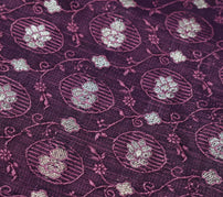 Sushila Vintage Heavy Banarasi Saree Pure Satin Silk Purple Woven Sari Fabric