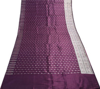 Sushila Vintage Heavy Banarasi Saree Pure Satin Silk Purple Woven Sari Fabric