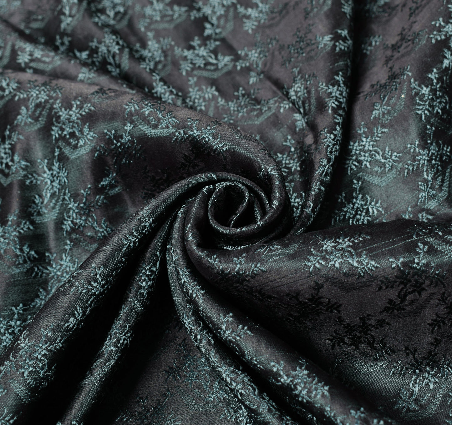 Sushila Vintage Teal Blue Saree Pure Satin Silk Banarasi Brocade Woven Sari