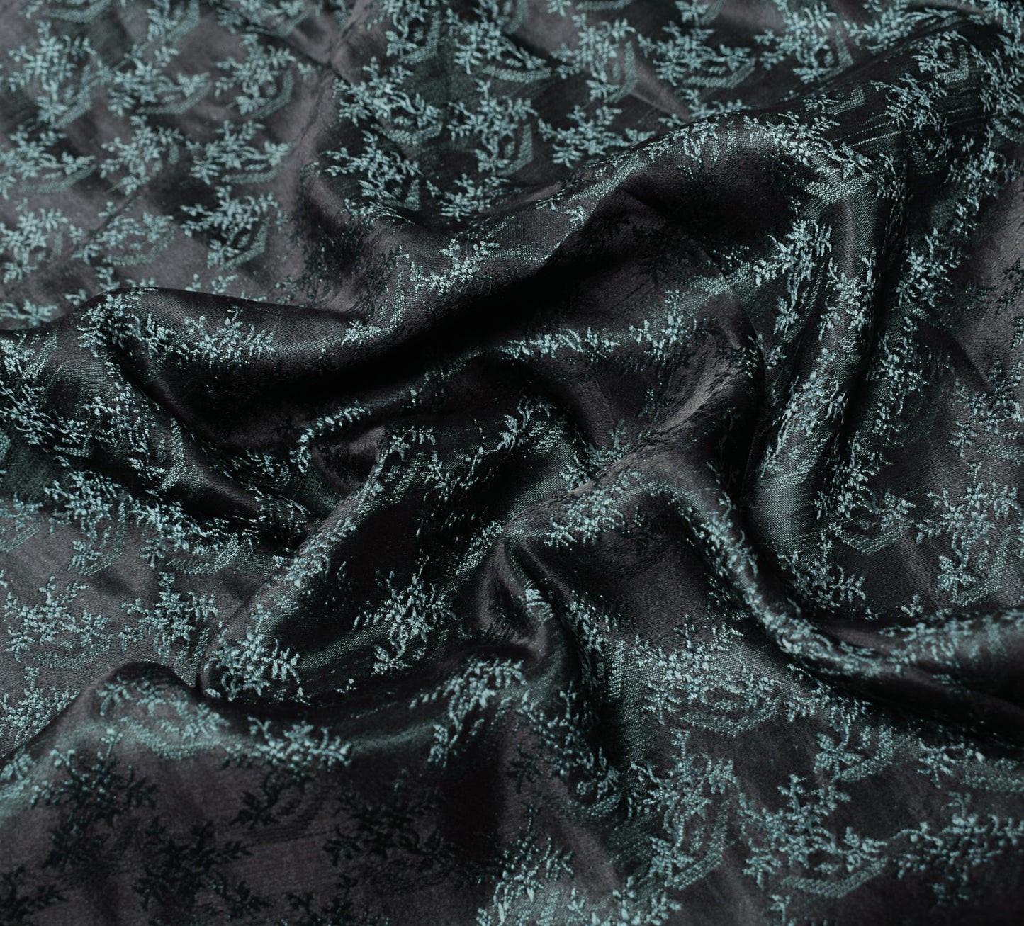 Sushila Vintage Teal Blue Saree Pure Satin Silk Banarasi Brocade Woven Sari
