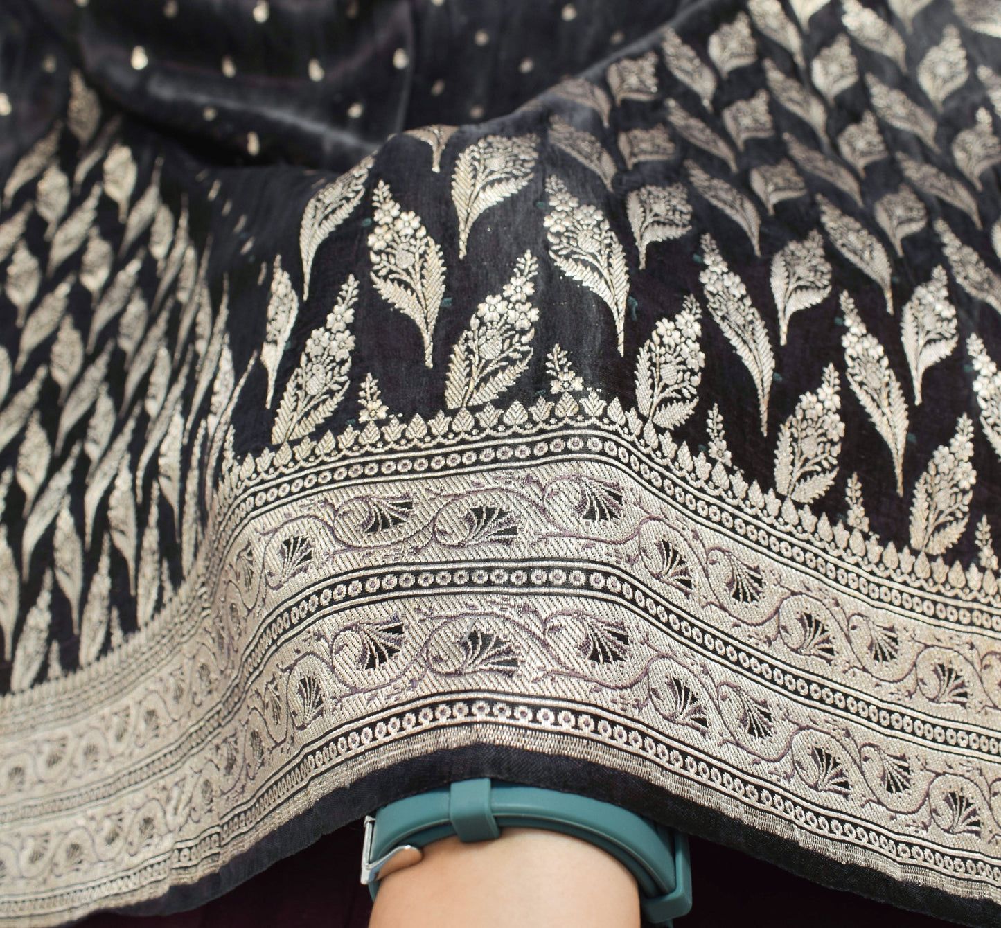 Sushila Vintage Heavy Saree Pure Satin Silk Banarasi Brocade Woven Sari Fabric