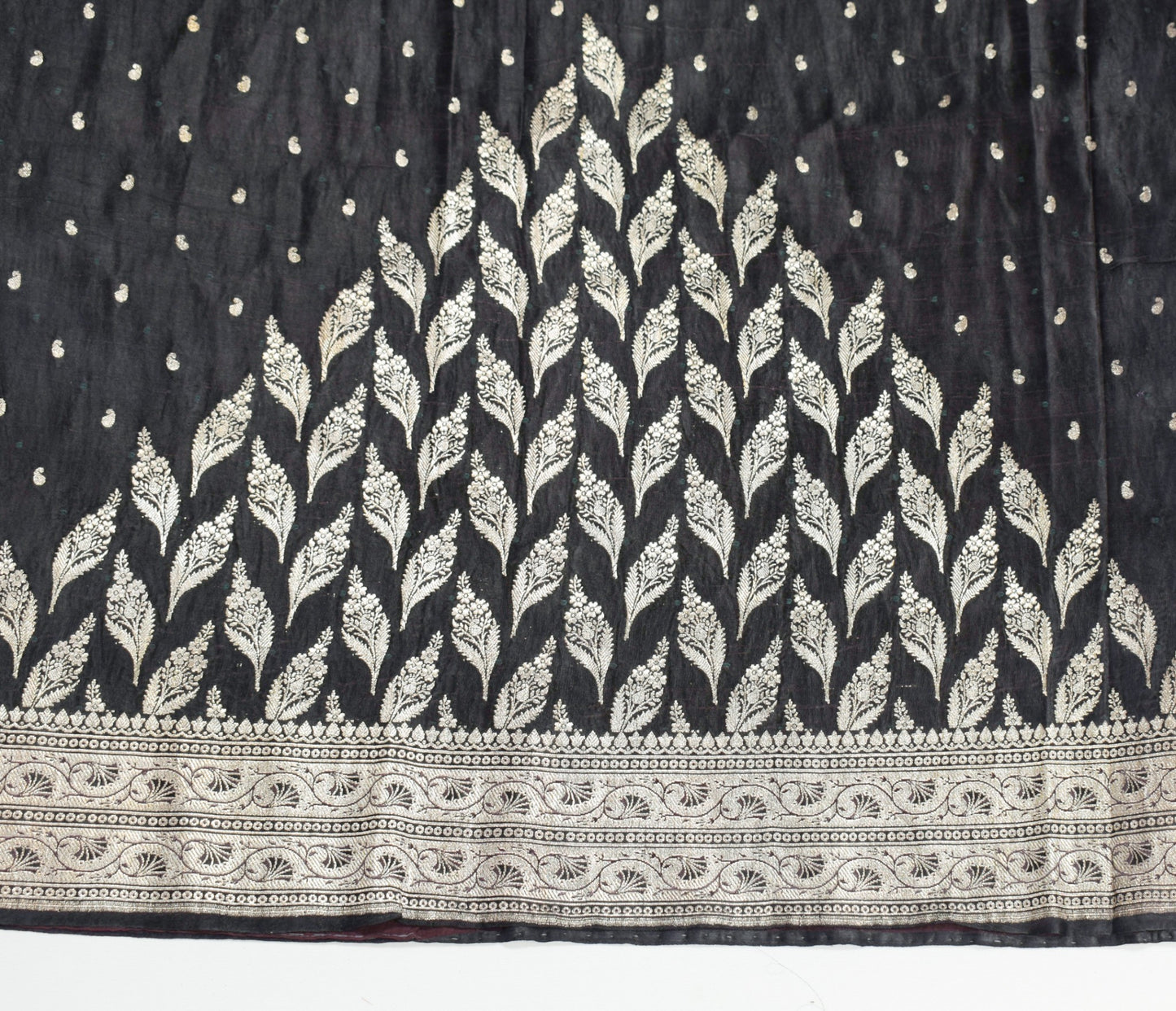 Sushila Vintage Heavy Saree Pure Satin Silk Banarasi Brocade Woven Sari Fabric