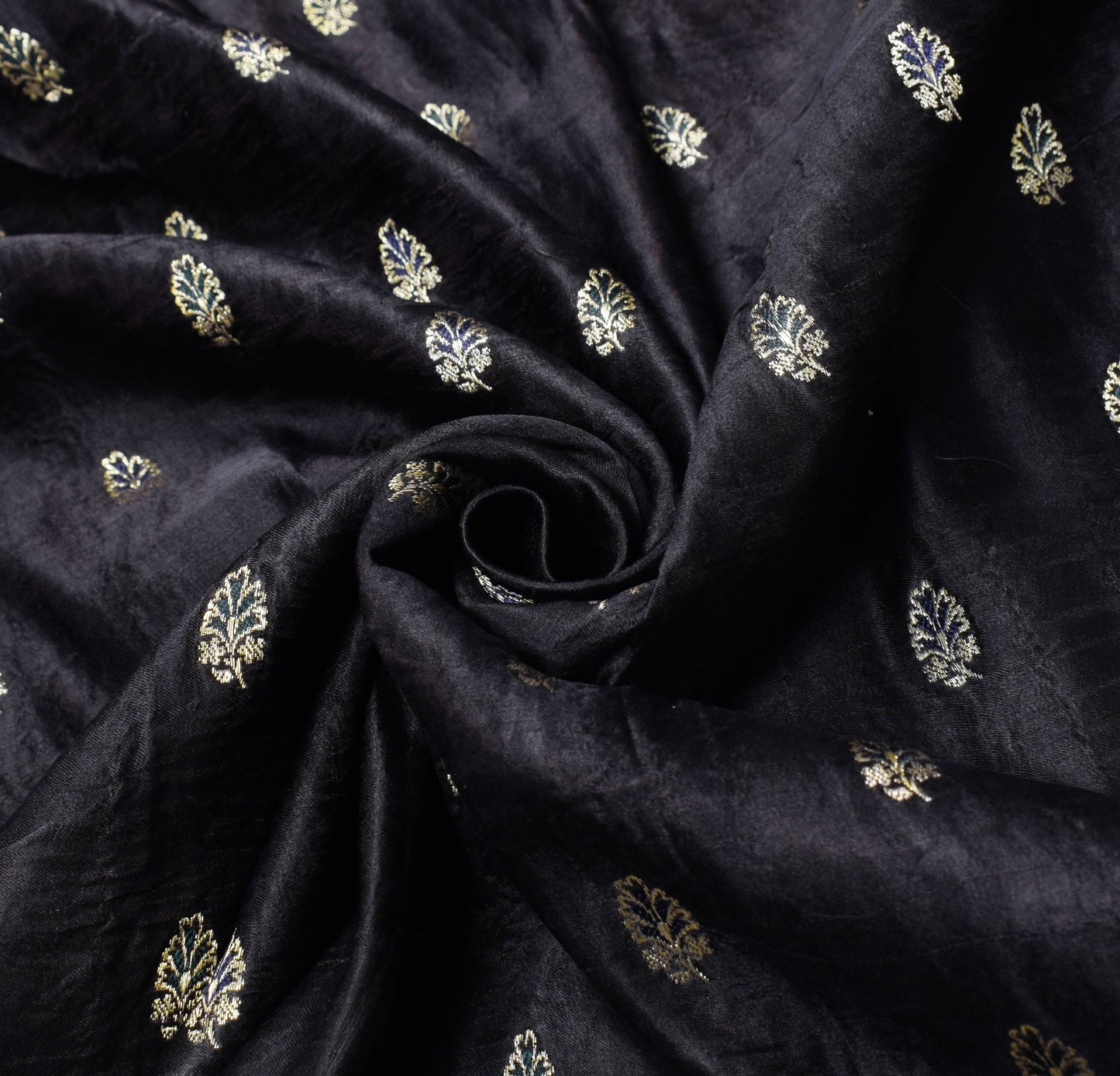 Sushila Vintage Premium Heavy Banarasi Saree Pure Satin Silk Brocade Black Sari