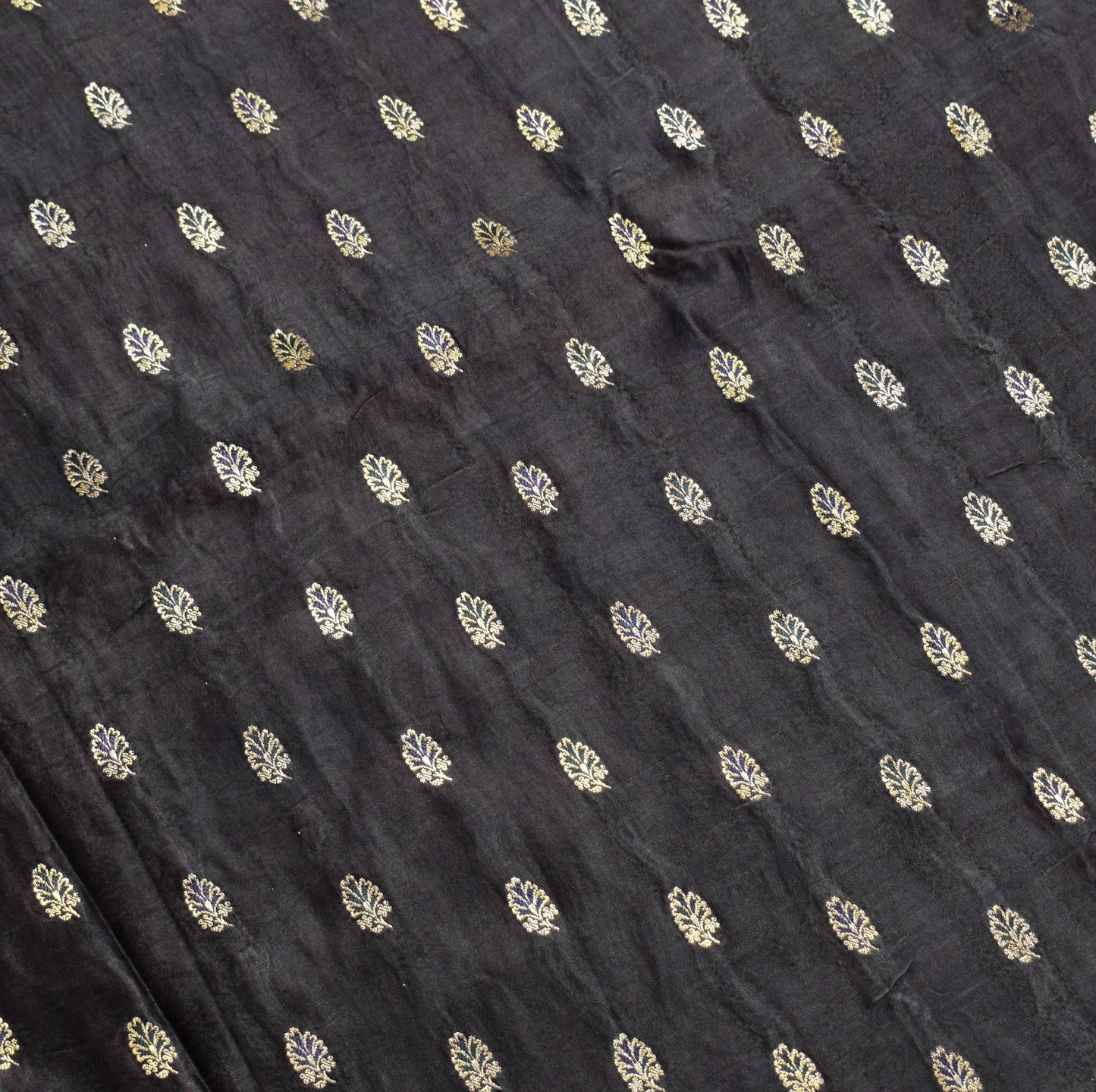 Sushila Vintage Premium Heavy Banarasi Saree Pure Satin Silk Brocade Black Sari