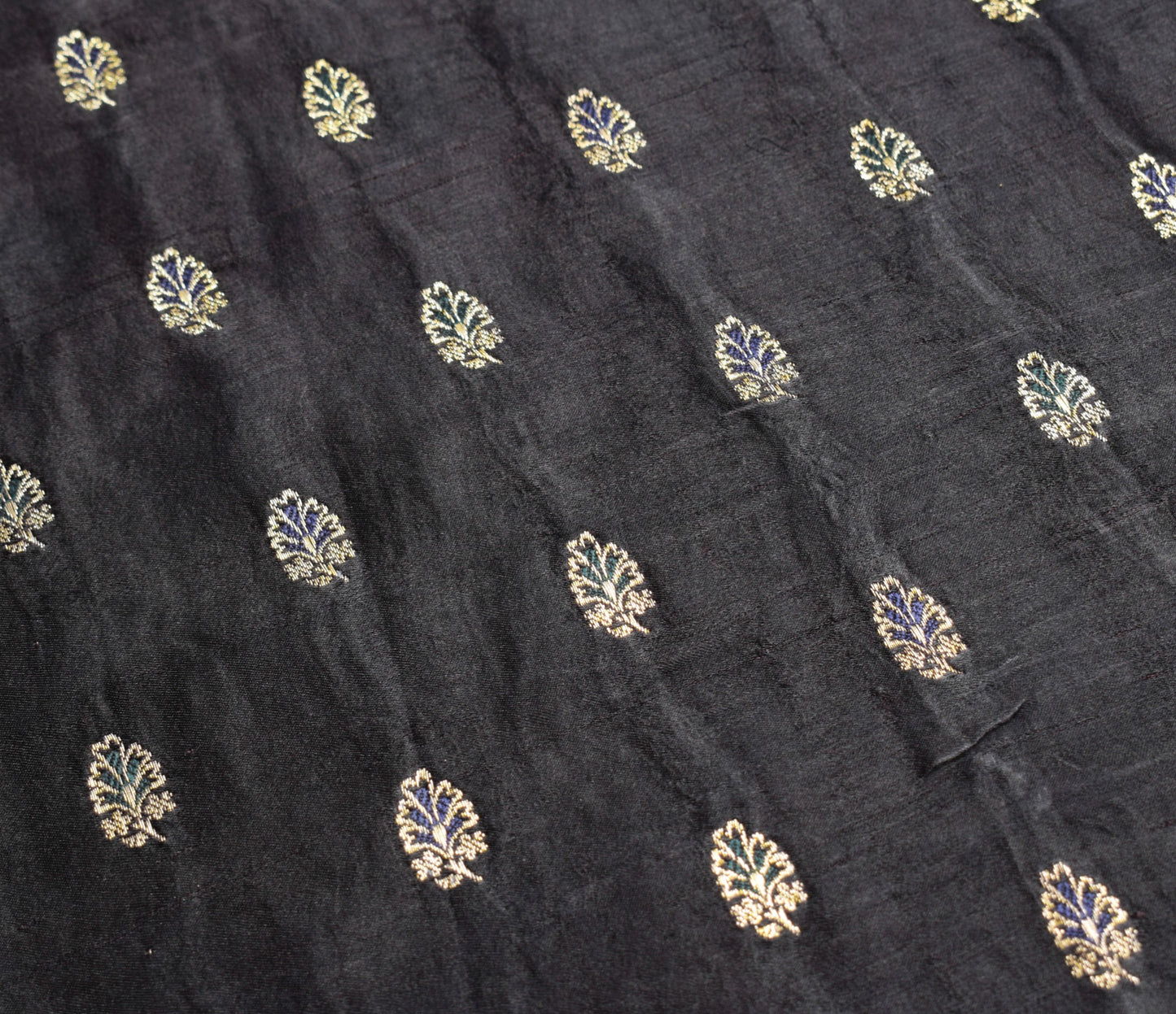 Sushila Vintage Premium Heavy Banarasi Saree Pure Satin Silk Brocade Black Sari