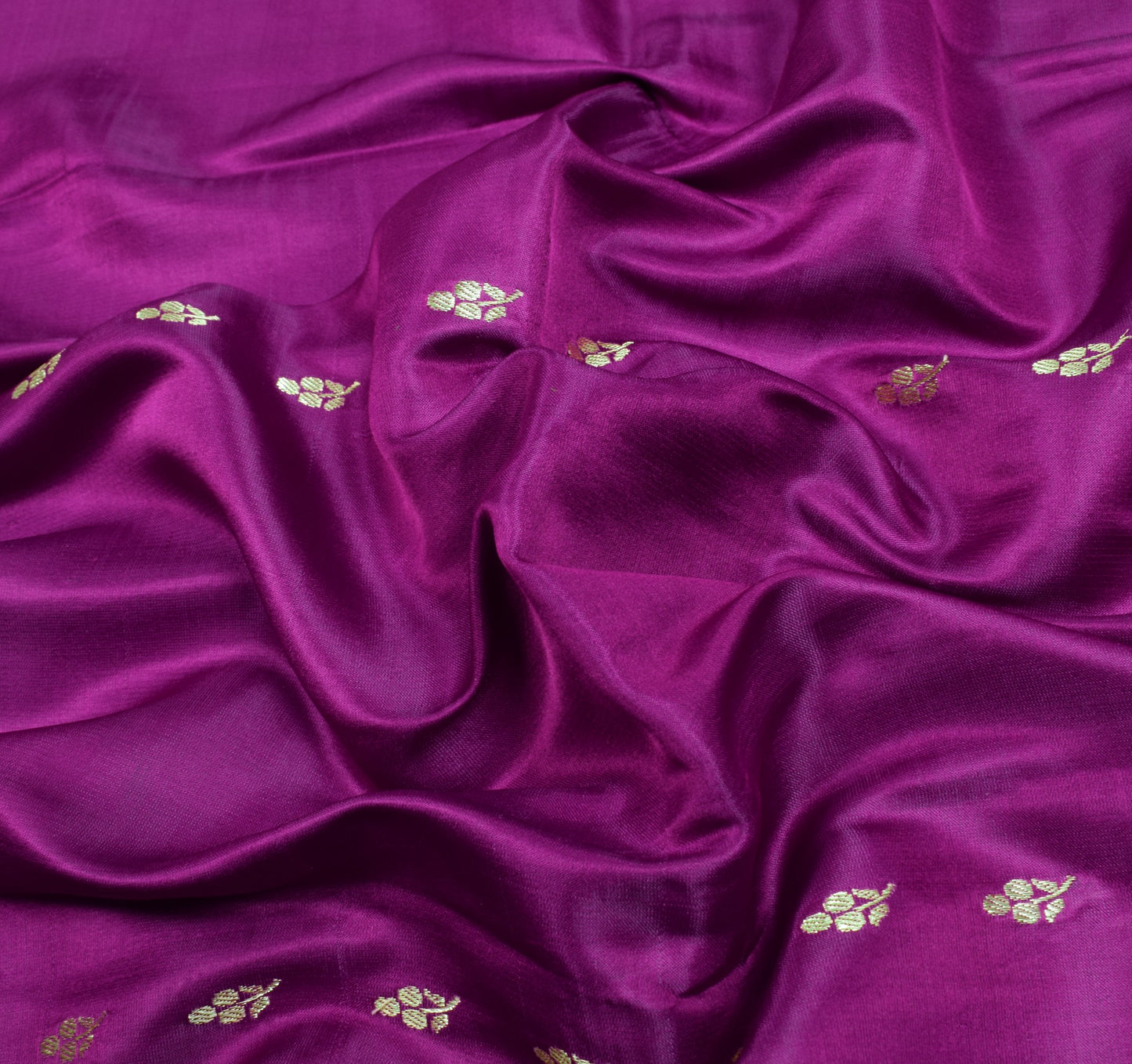 Sushila Vintage Heavy Brocade Saree Pure Satin Silk Dark Magenta Banarasi Sari