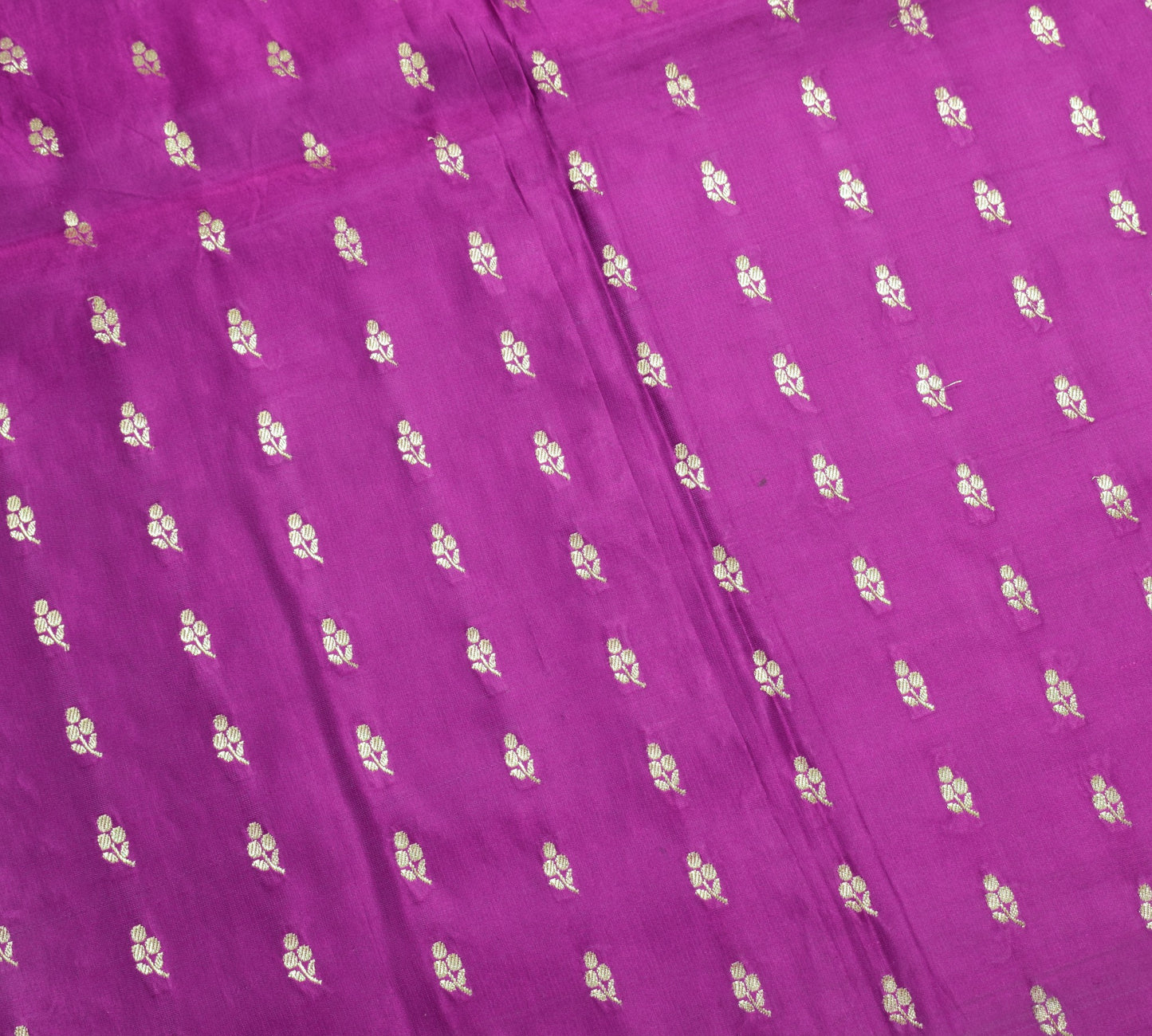 Sushila Vintage Heavy Brocade Saree Pure Satin Silk Dark Magenta Banarasi Sari