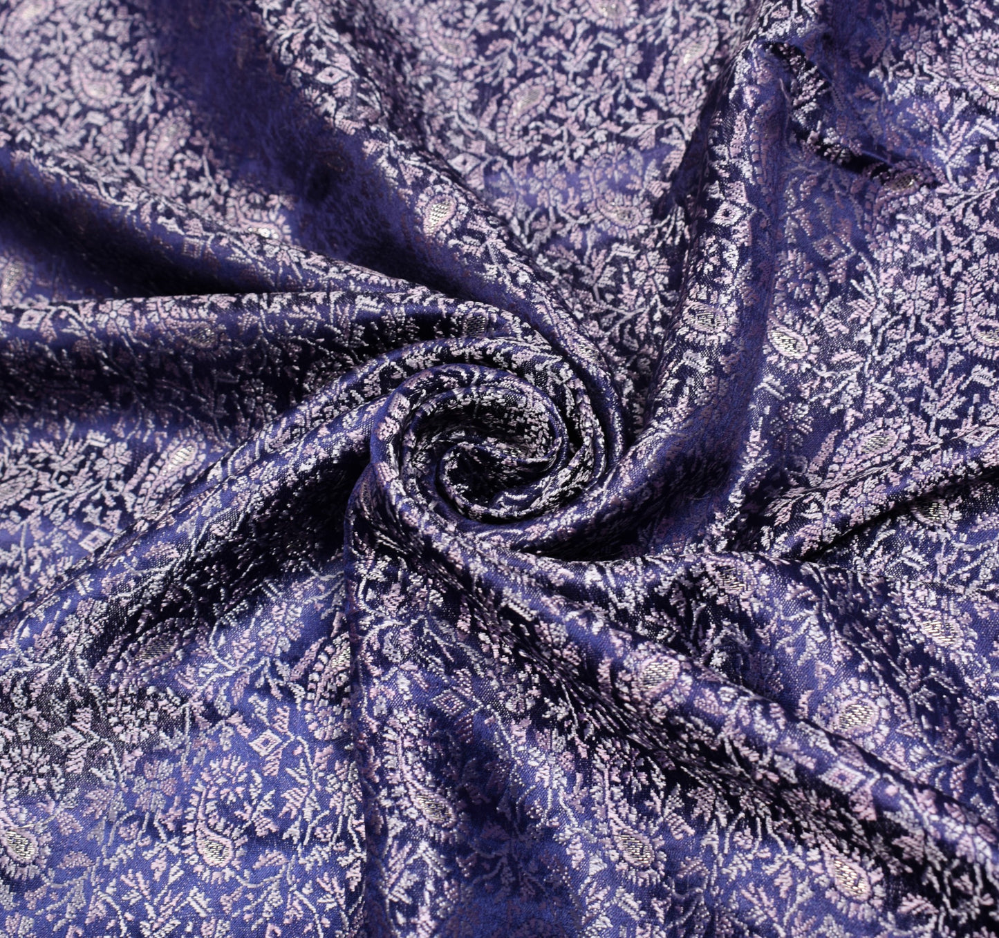 Sushila Vintage Heavy Saree Pure Satin Silk Blue Banarasi Woven Soft Sari Fabric