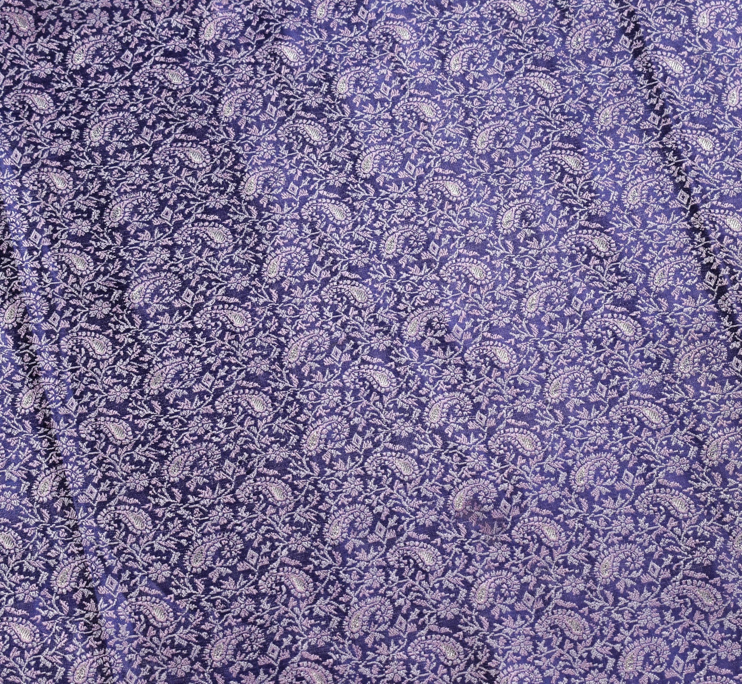 Sushila Vintage Heavy Saree Pure Satin Silk Blue Banarasi Woven Soft Sari Fabric