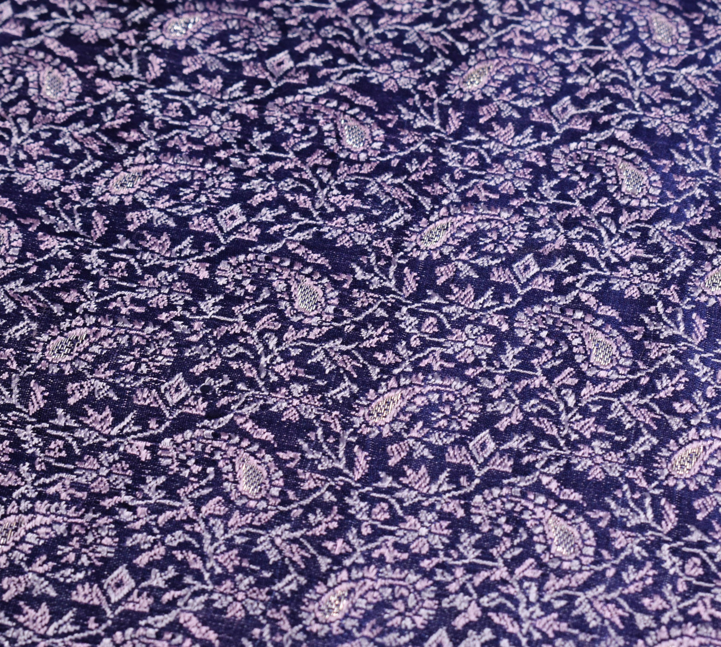 Sushila Vintage Heavy Saree Pure Satin Silk Blue Banarasi Woven Soft Sari Fabric