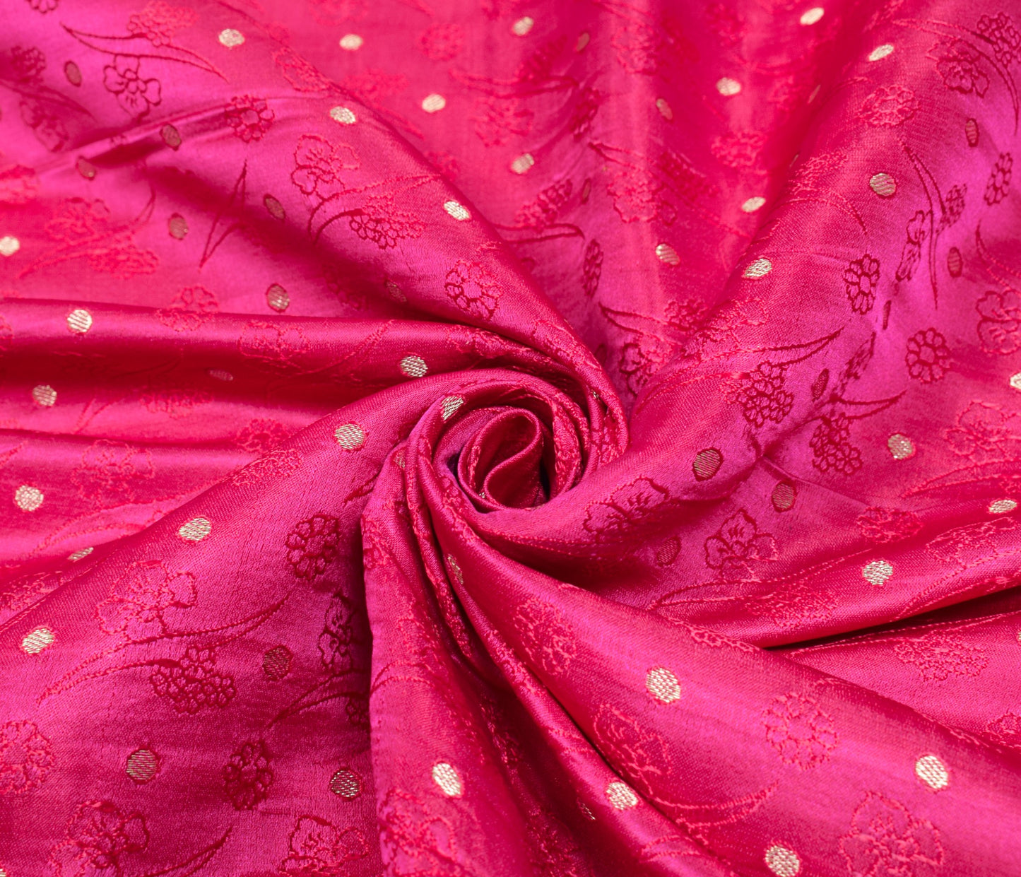 Sushila Vintage Magenta Heavy Saree Pure Satin Silk Brocade Banarasi Sari Fabric