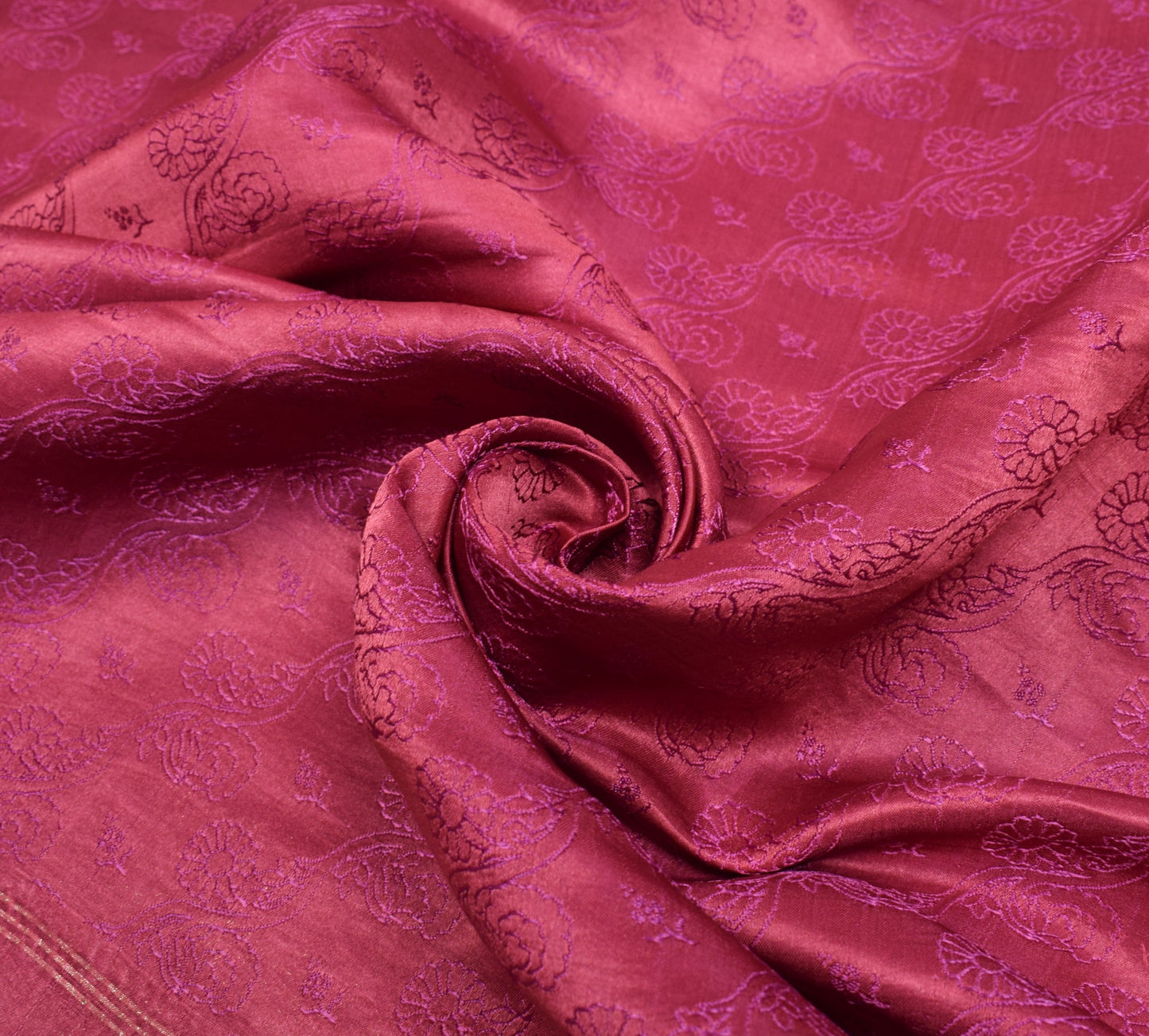 Sushila Vintage Heavy Saree Pure Satin Silk Banarasi Brocade Woven Sari Fabric