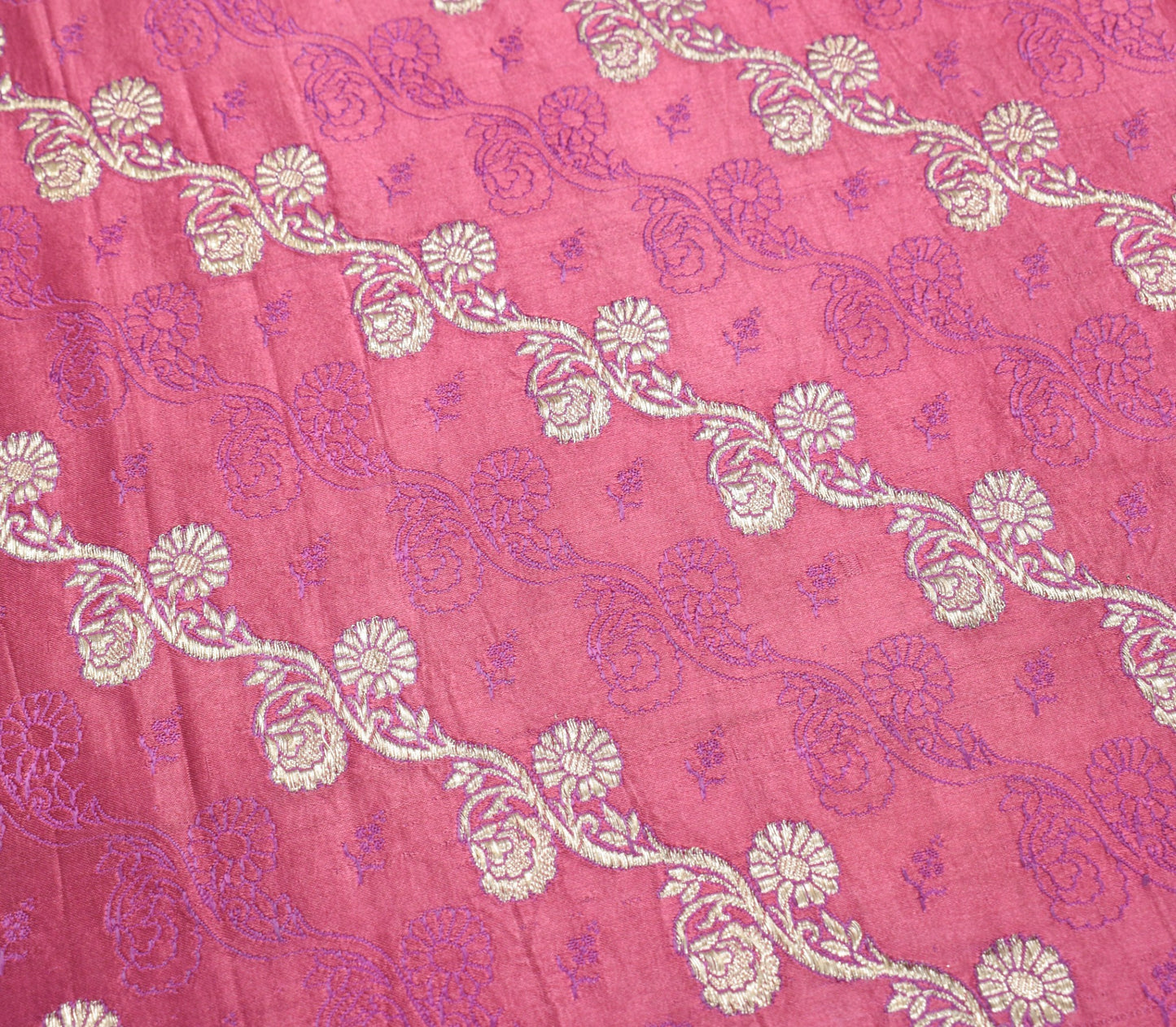 Sushila Vintage Heavy Saree Pure Satin Silk Banarasi Brocade Woven Sari Fabric