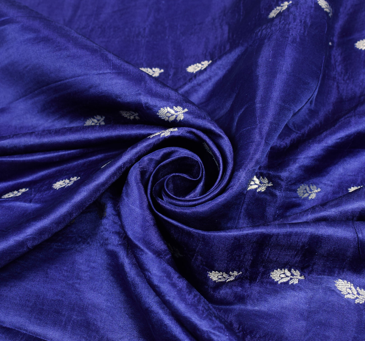 Sushila Vintage Heavy Blue Saree Pure Satin Silk Banarasi Brocade Sari Fabric
