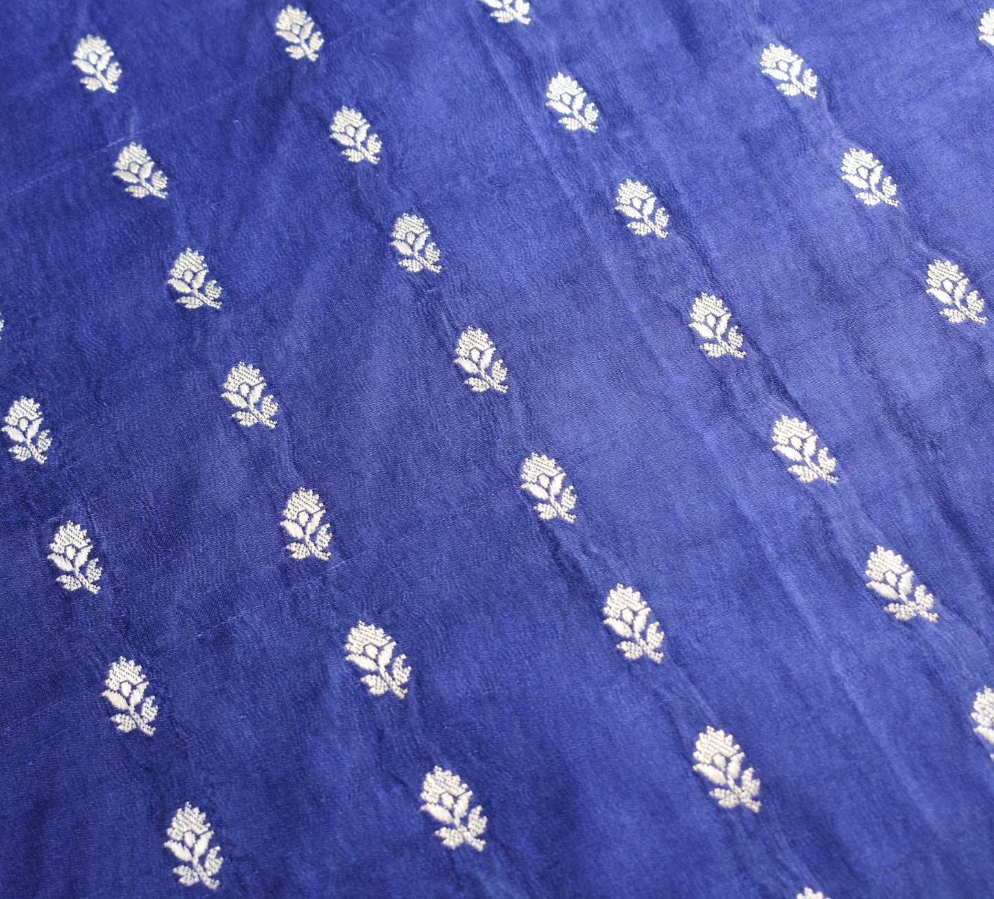 Sushila Vintage Heavy Blue Saree Pure Satin Silk Banarasi Brocade Sari Fabric