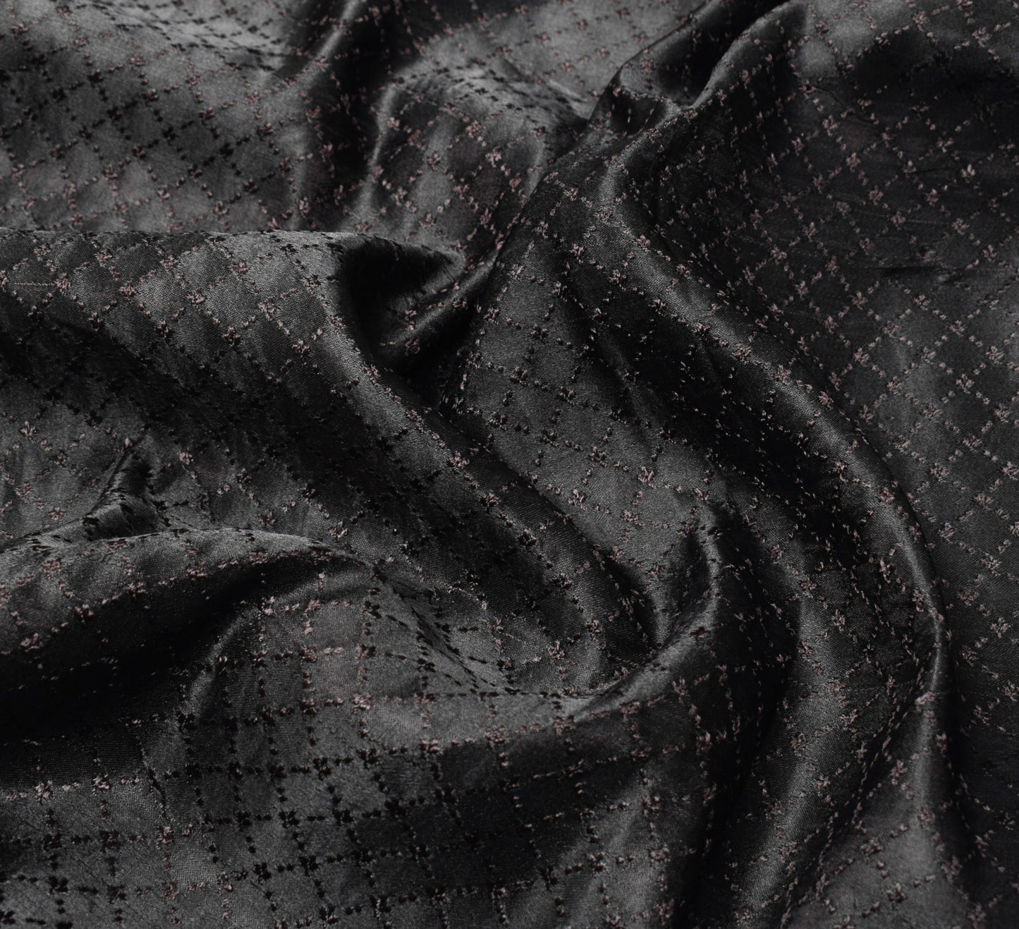 Sushila Vintage Black Handloom Saree Pure Satin Silk Banarasi Tanchoi Sari