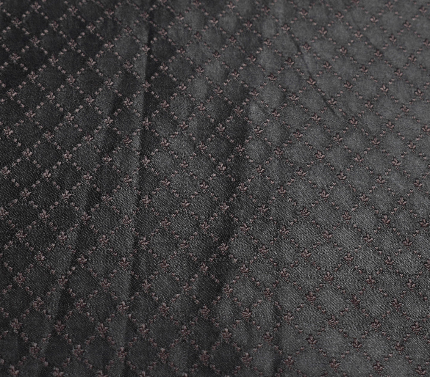 Sushila Vintage Black Handloom Saree Pure Satin Silk Banarasi Tanchoi Sari