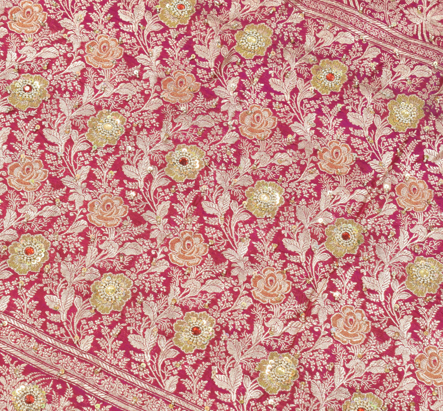 Sushila Vintage Purple Pure Silk Saree Hand Work & Banarasi Brocade HEAVY Sari