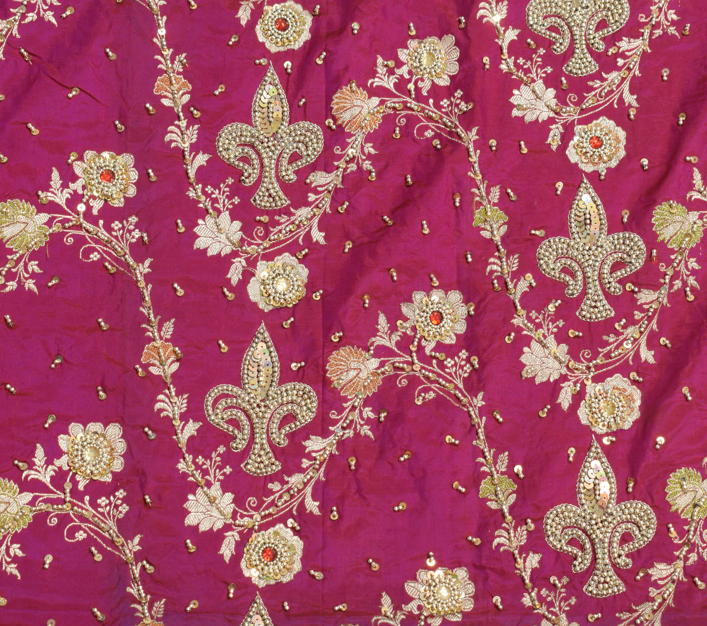 Sushila Vintage Purple Pure Silk Saree Hand Work & Banarasi Brocade HEAVY Sari