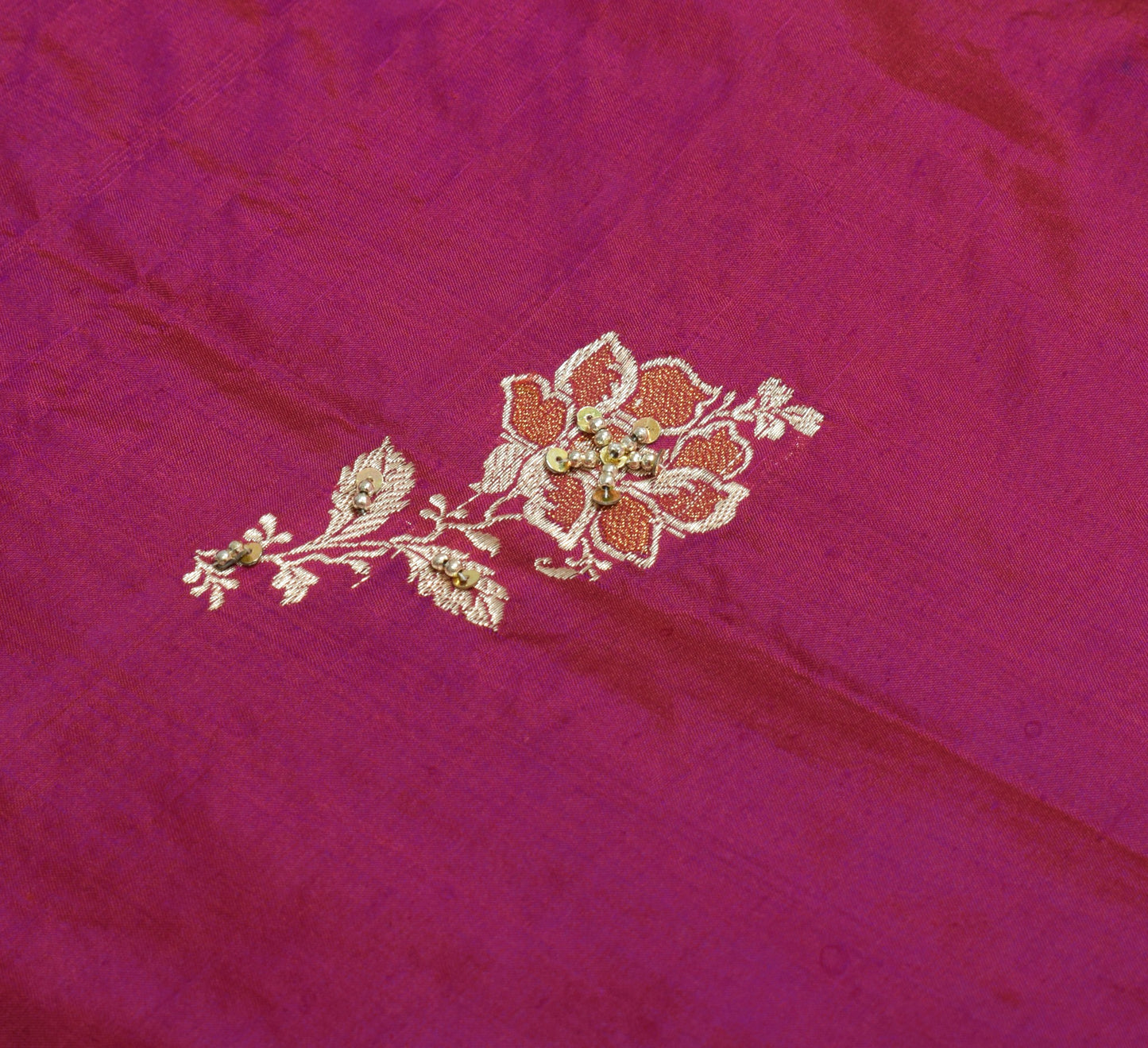 Sushila Vintage Purple Pure Silk Saree Hand Work & Banarasi Brocade HEAVY Sari