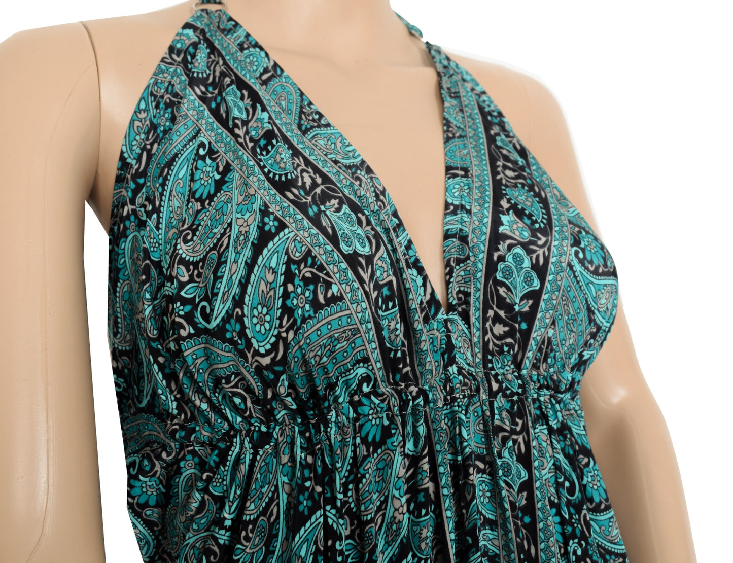 Sushila Vintage Black Dress Recycled Art Silk Saree Summer Long Frock bohemian