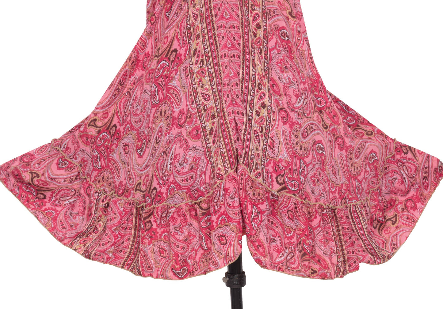 Sushila Vintage Halter Neck Midi Dress Boho Paisley Flowy Summer Sundress Pink