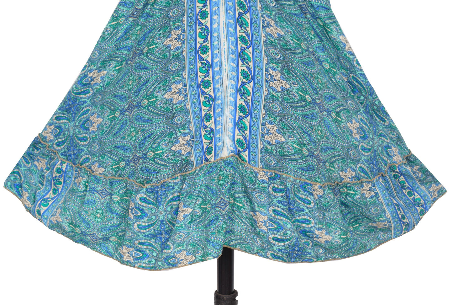Sushila Vintage Halter Neck Midi Dress Boho Paisley Flowy Summer Sundress Aqua