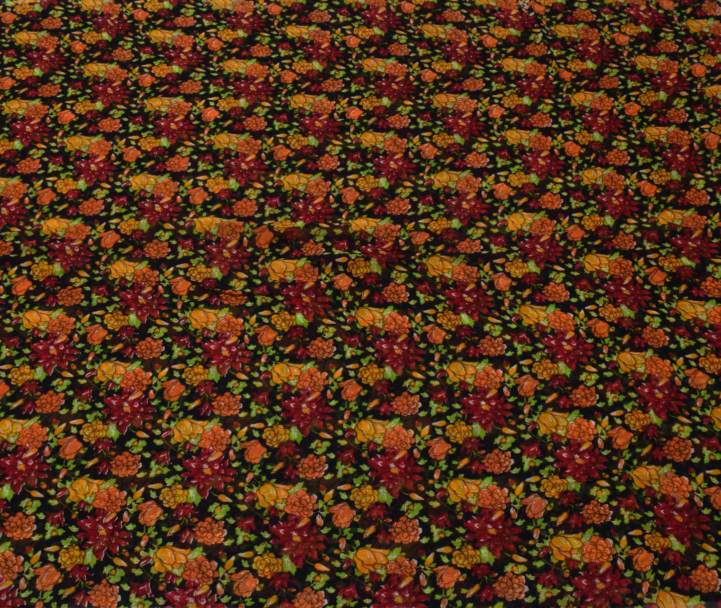 Sushila Vintage Black Sari Pure Georgette Silk Printed Dress Fabric By the Yard