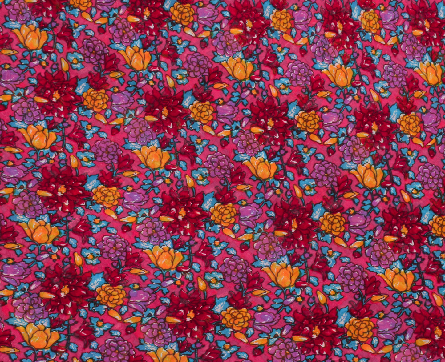 Sushila Vintage Pink Sari Pure Georgette Silk Printed Dress Fabric By the Yard