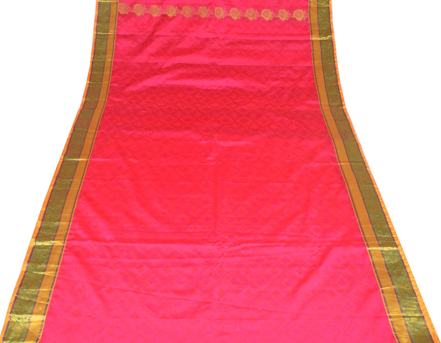 Sushila Vintage Kanchipuram Silk Saree Magenta Annapakshi Woven HEAVY 6 YDs Sari