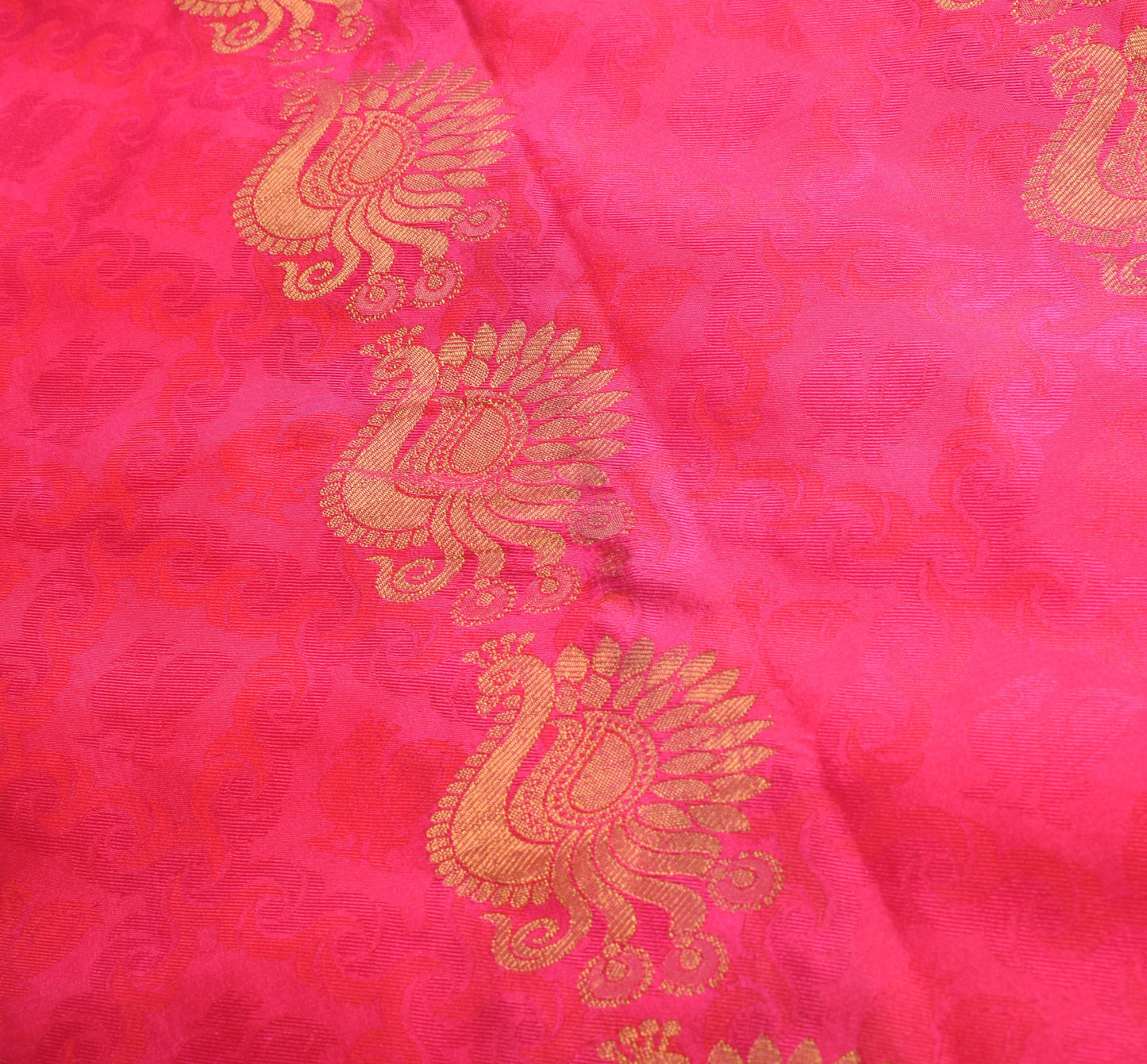 Sushila Vintage Kanchipuram Silk Saree Magenta Annapakshi Woven HEAVY 6 YDs Sari