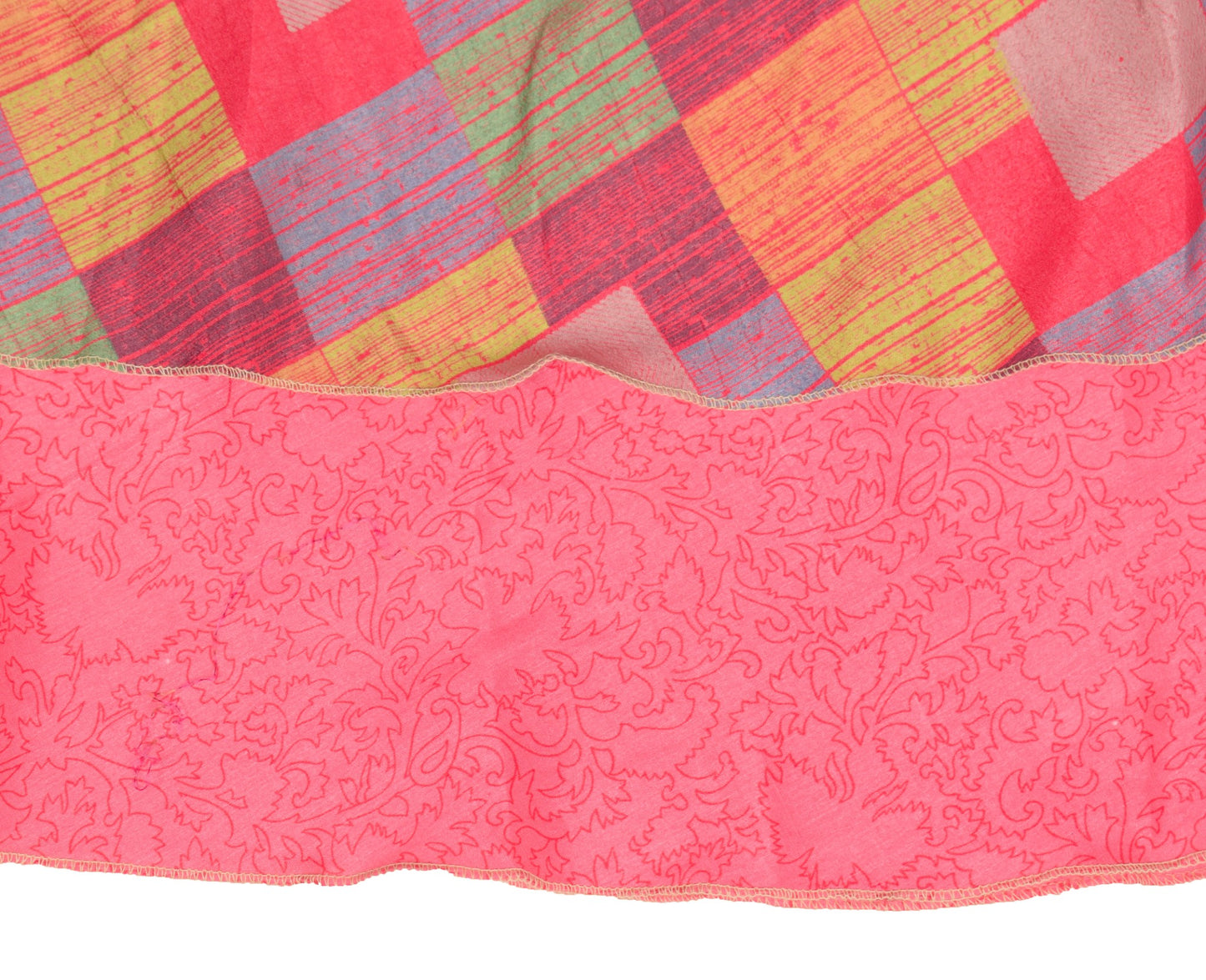 Sushila Vintage Art Silk Saree Magic Wrap Reversible Skirt Floral Beach Dress