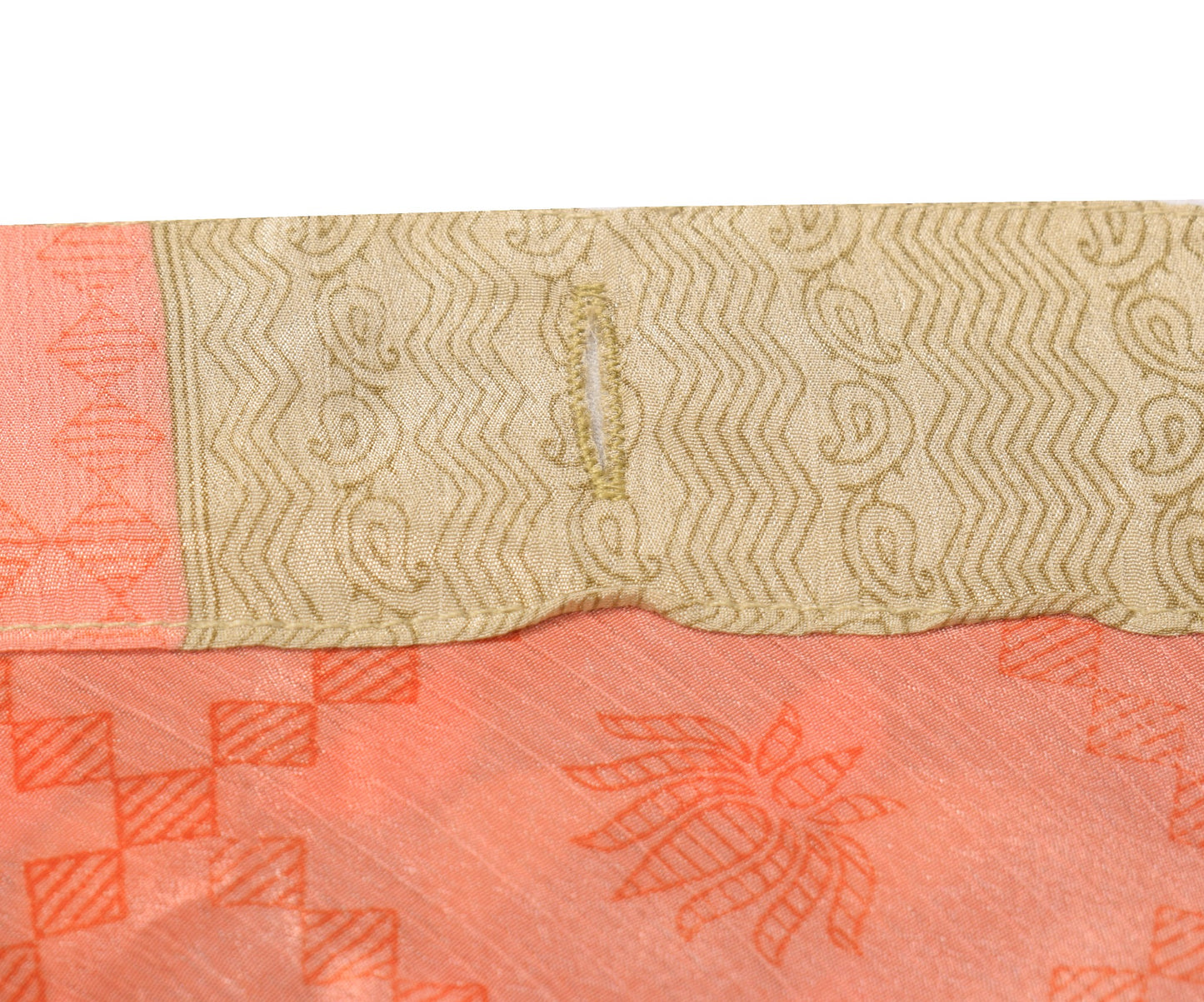 Sushila Vintage Art Silk Saree Peach Magic Wrap Reversible Skirt Beach Dress