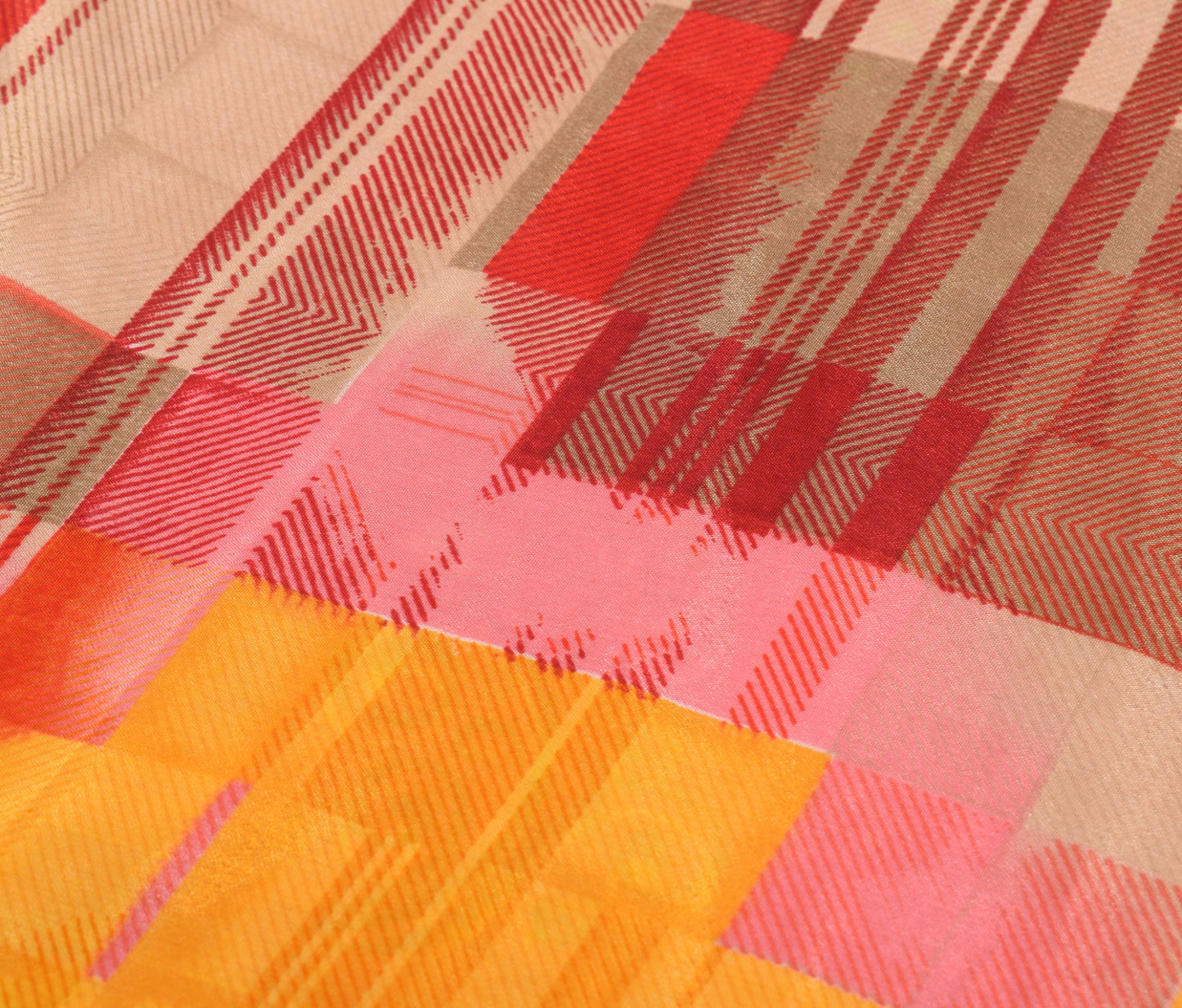 Sushila Vintage Art Silk Saree Magic Wrap Reversible Skirt Red & Gray Beach Dress