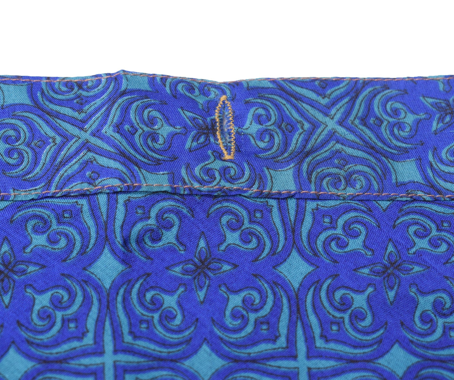 Sushila Vintage Art Silk Saree Magic Wrap Reversible Skirt Beach Dress Blue Boho