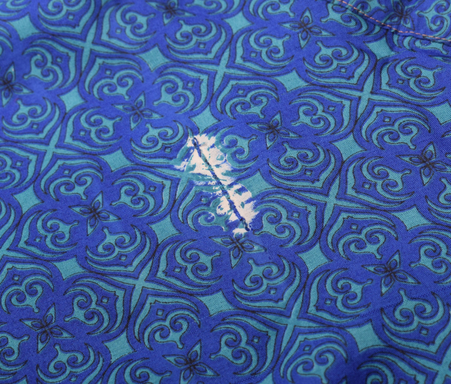 Sushila Vintage Art Silk Saree Magic Wrap Reversible Skirt Beach Dress Blue Boho