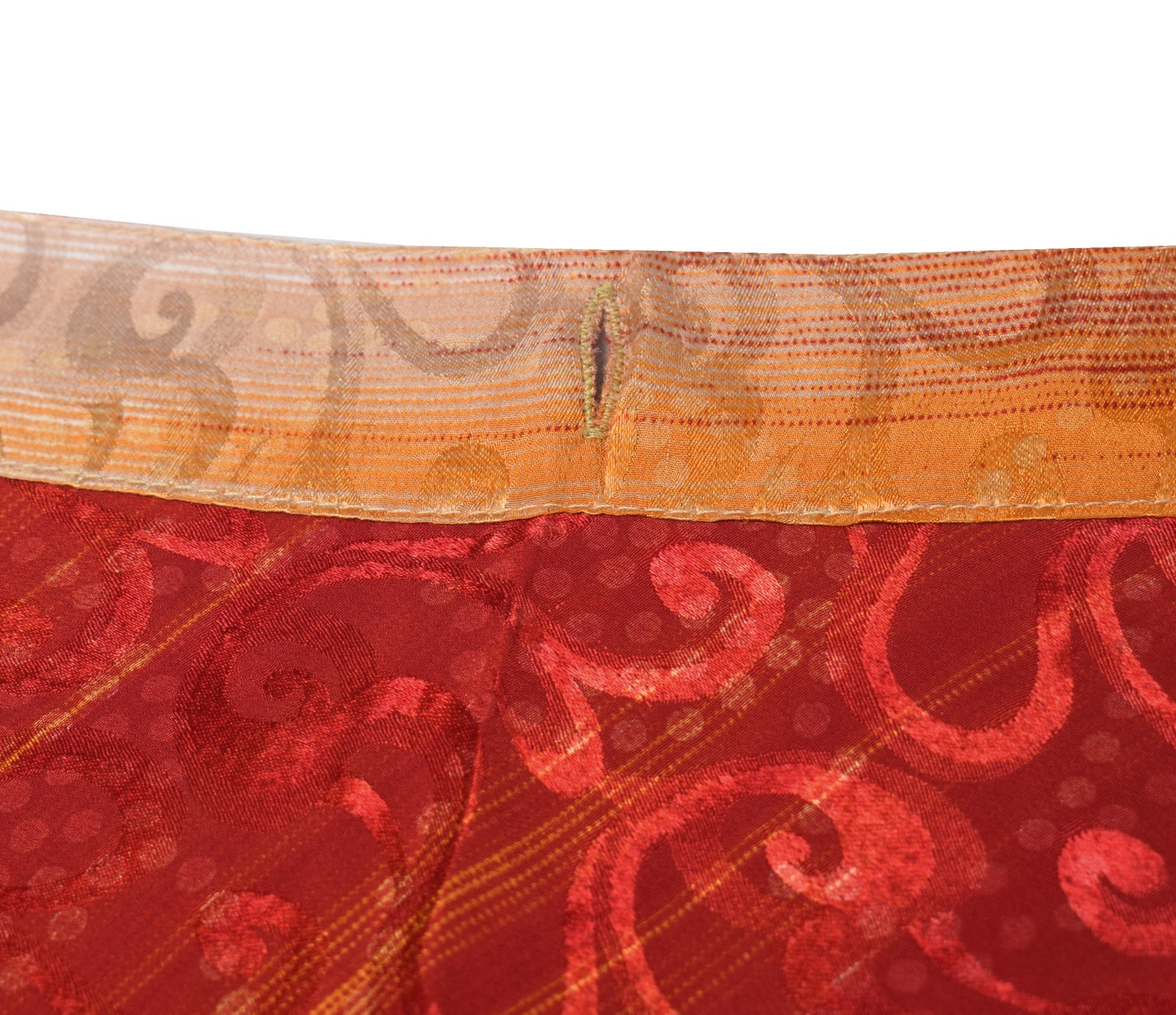 Sushila Vintage Art Silk Saree Magic Wrap Reversible Skirt Beach Dress Maroon