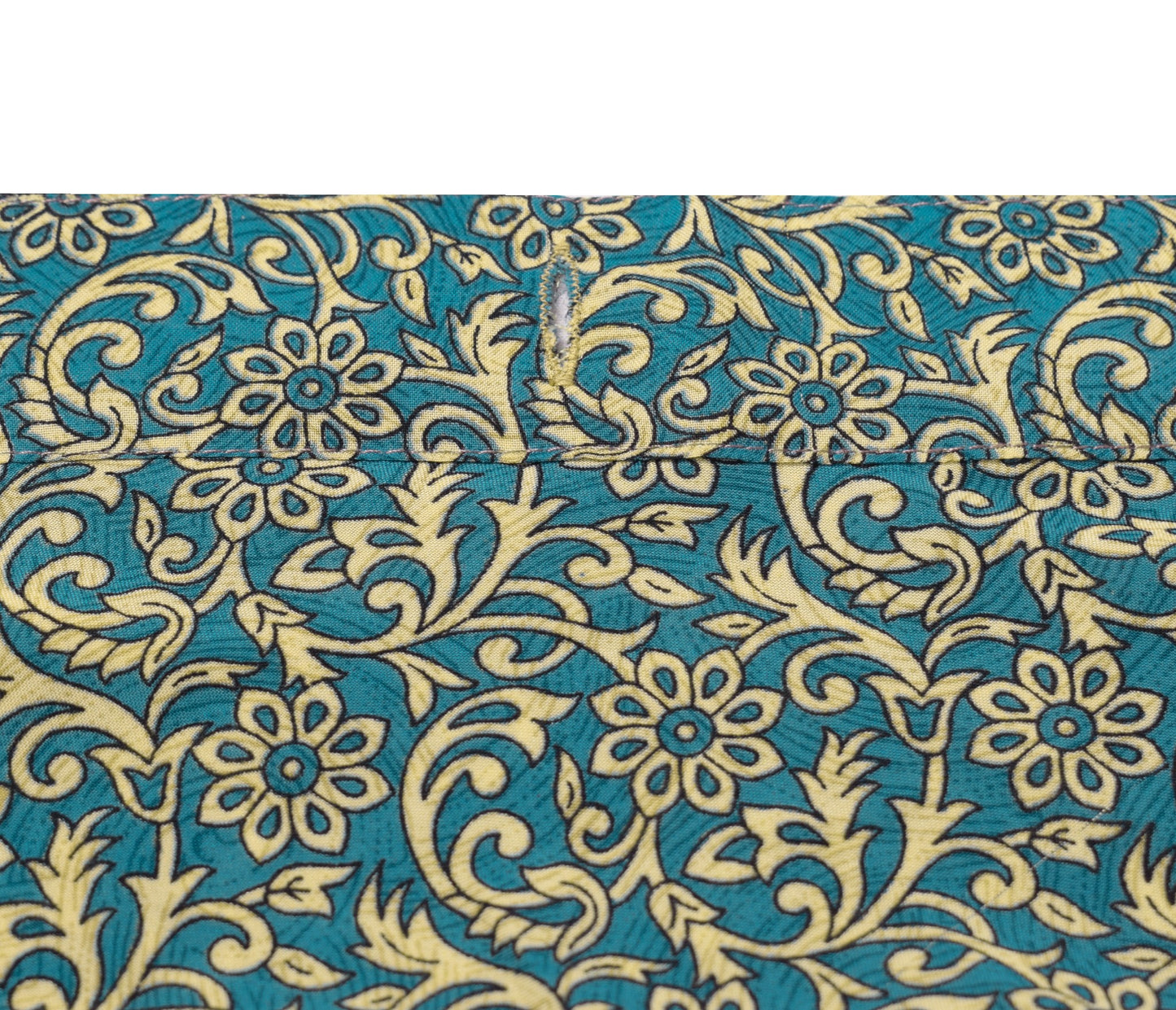 Sushila Vintage Art Silk Saree Magic Wrap Reversible Skirt Teal Blue BeachDress