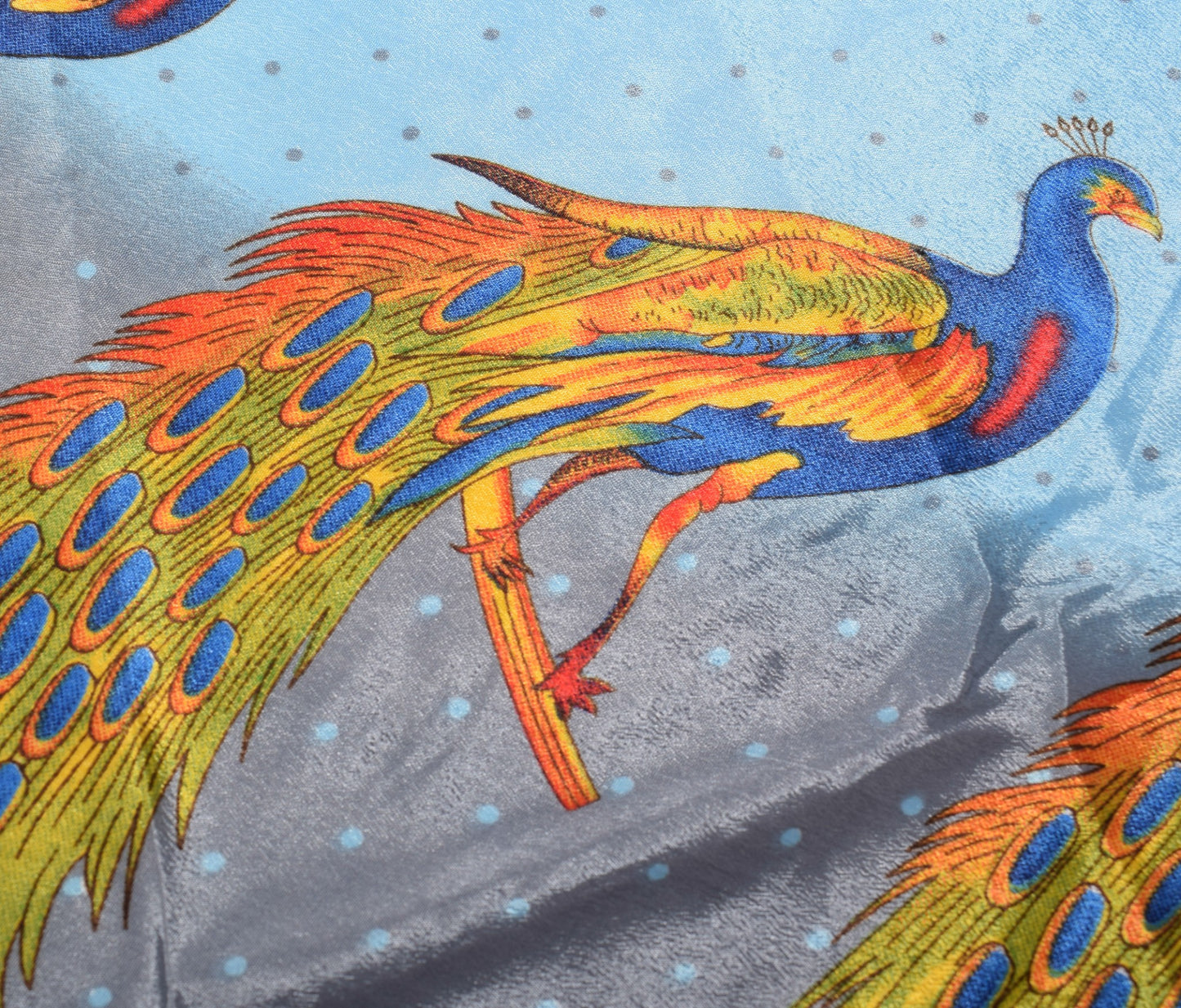 Sushila Vintage Art Silk Saree Magic Wrap Reversible Skirt Sky Blue Beach Dress