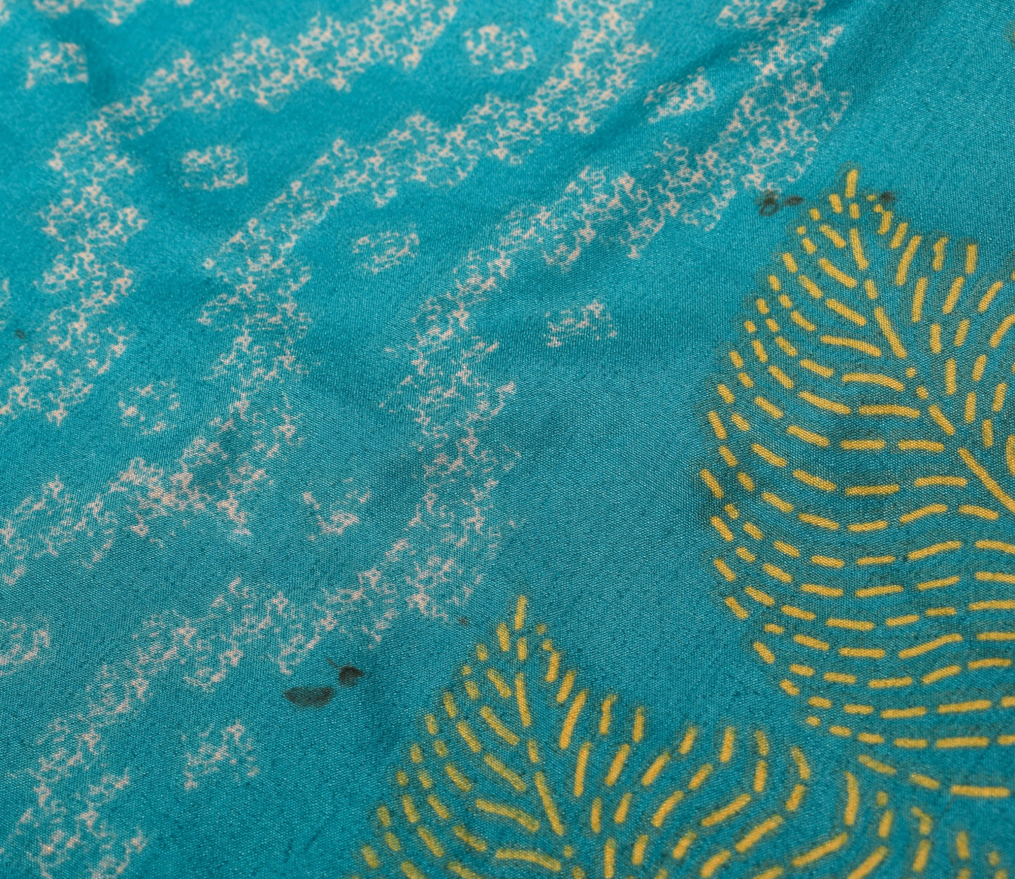Sushila Vintage Turq- Blue Saree Magic Wrap Reversible Skirt Art Silk Beach Dress